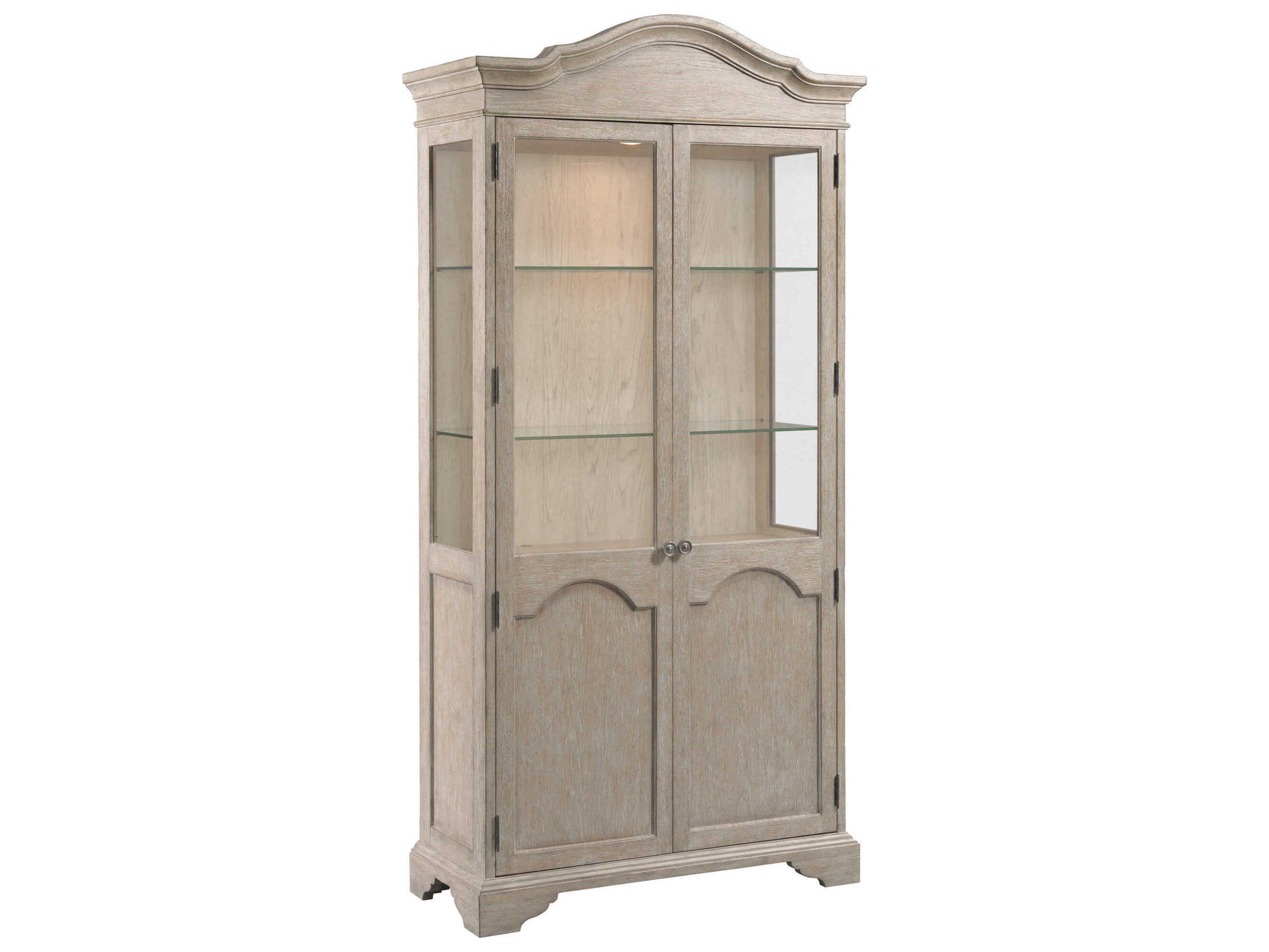 American Drew Cambric Display Oak Wood Breve Display Cabinet