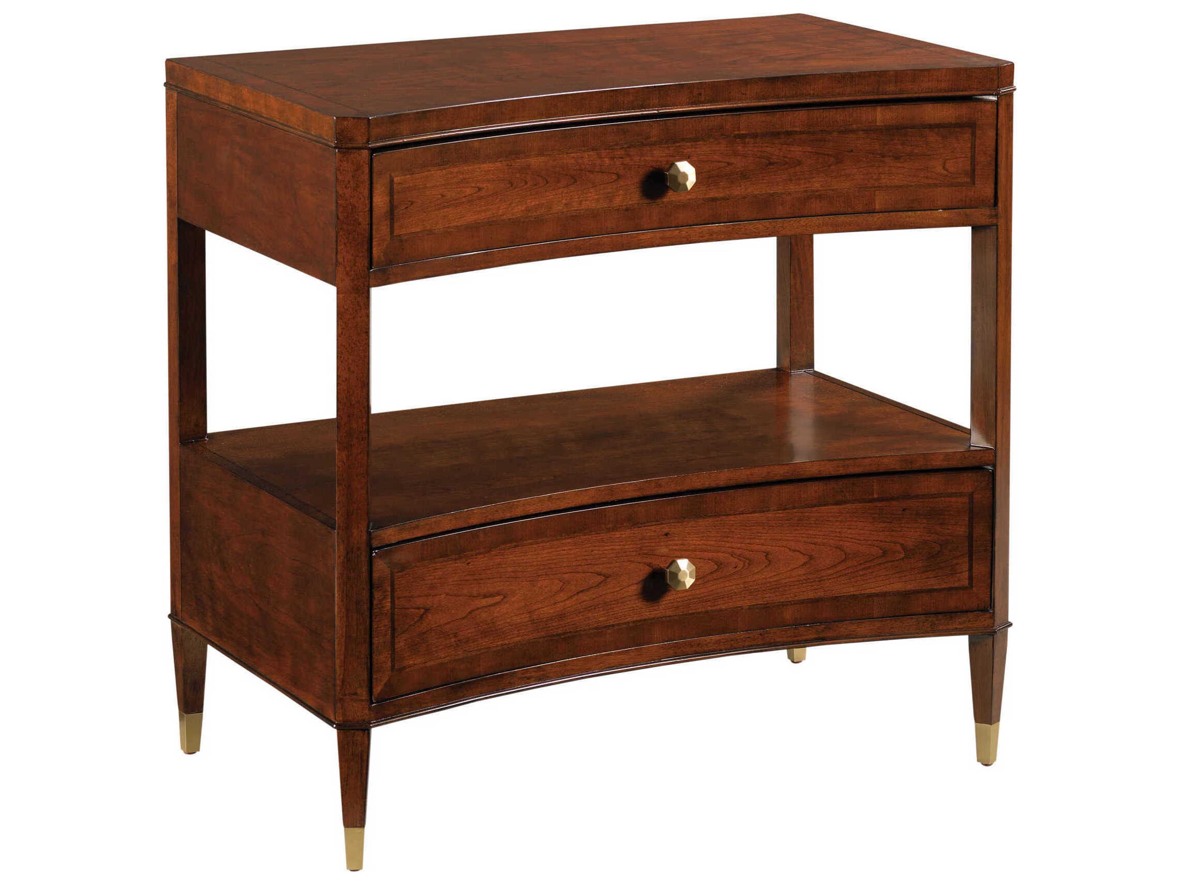 American Drew Addison Julian 2-Drawers Brown Solid Wood Nightstand