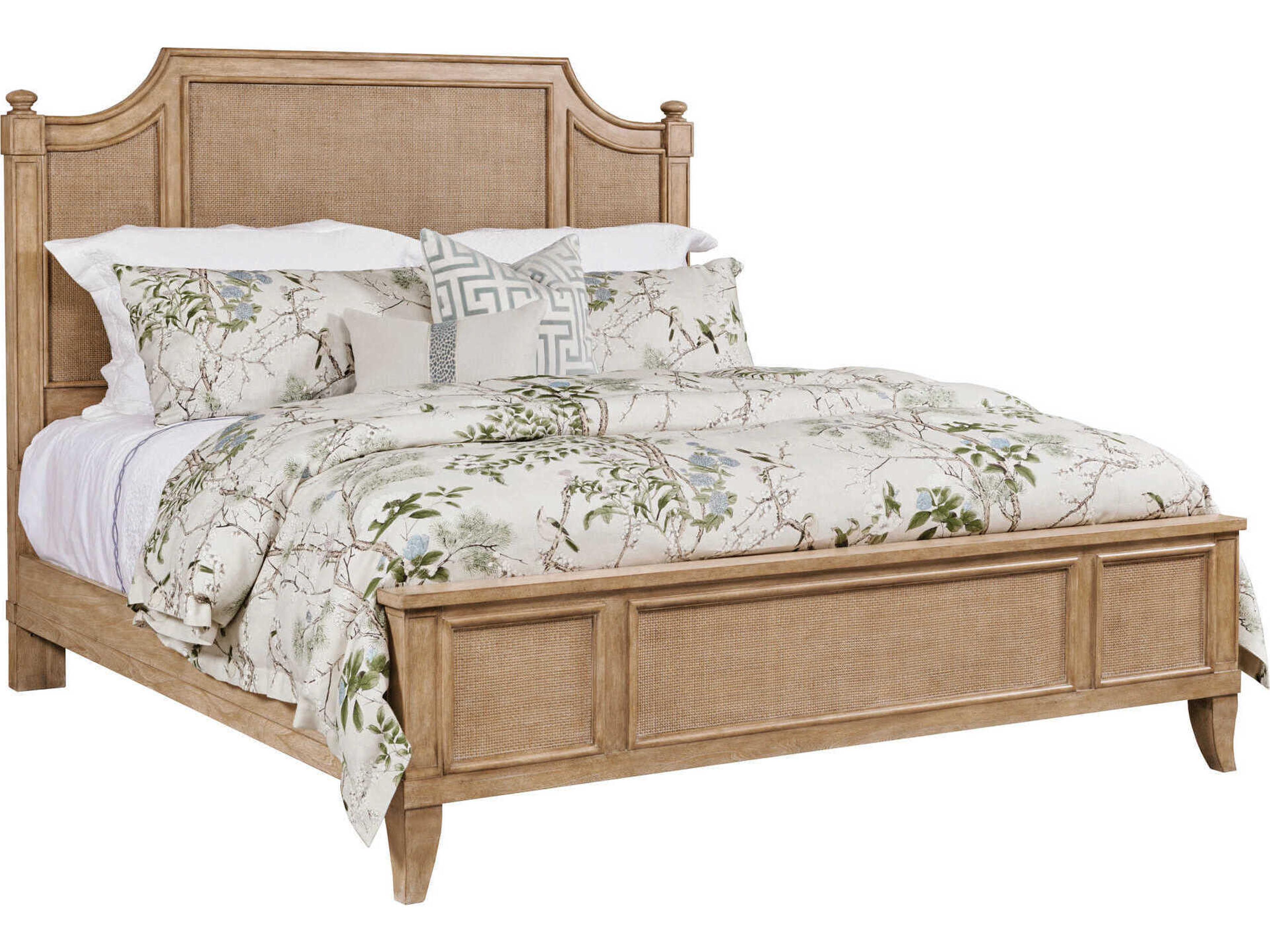 American Drew Chastain Randall Brown Elm Wood King Panel Bed