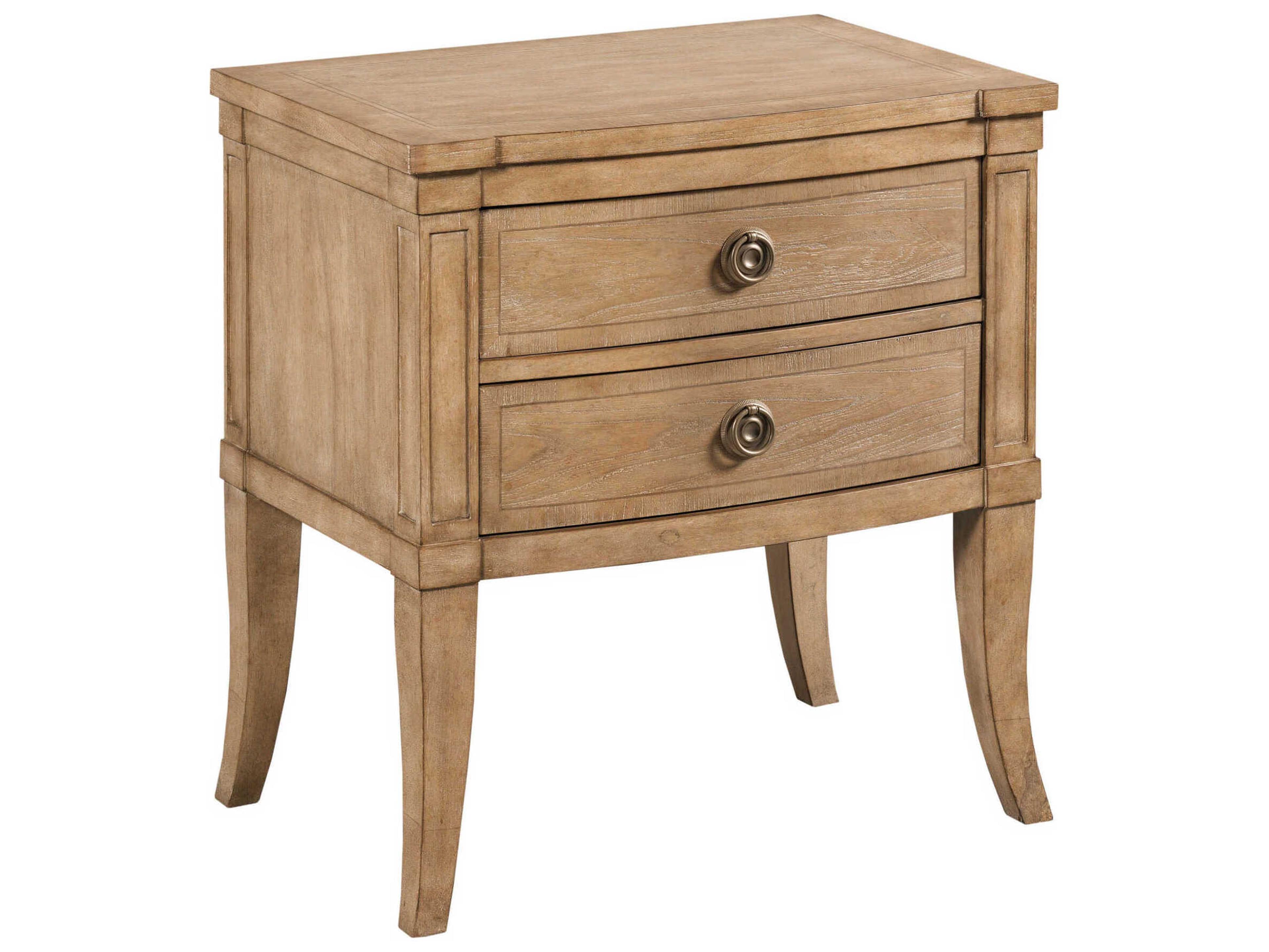 American Drew Chastain Chastain 2-Drawers Brown Elm Wood Nightstand