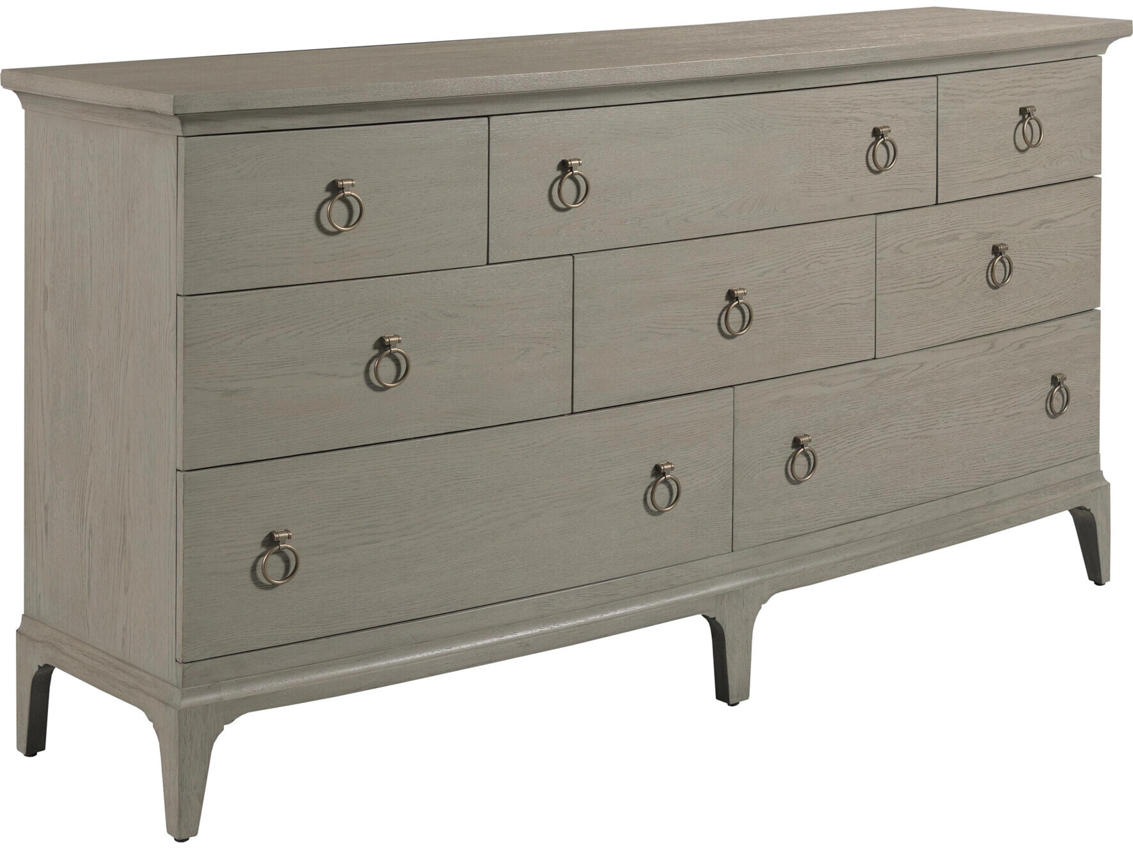 American Drew Milan Gray Oak Wood Double Dresser