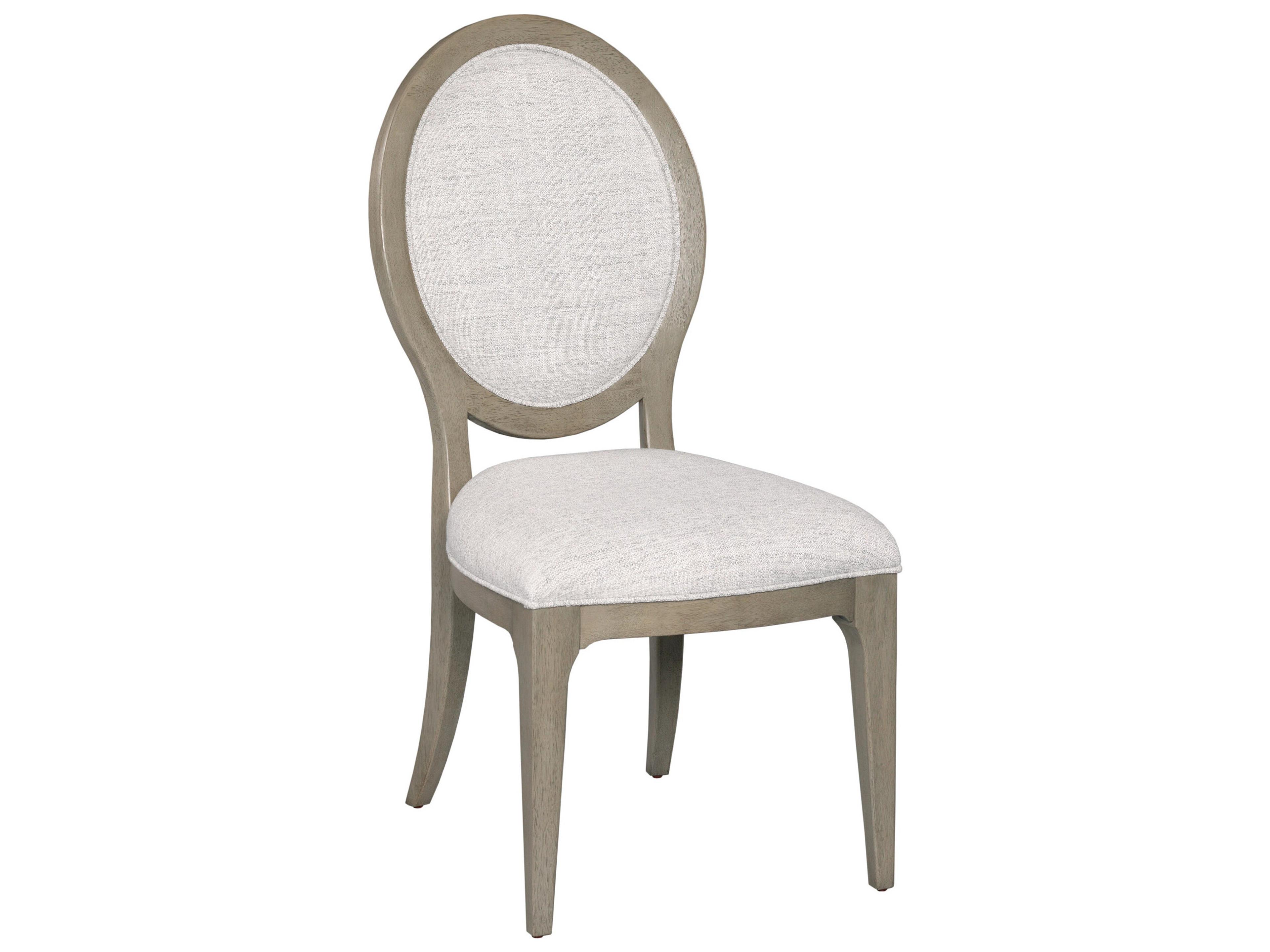 American Drew Milan Oak Wood Upholstered Armless Dining Chair