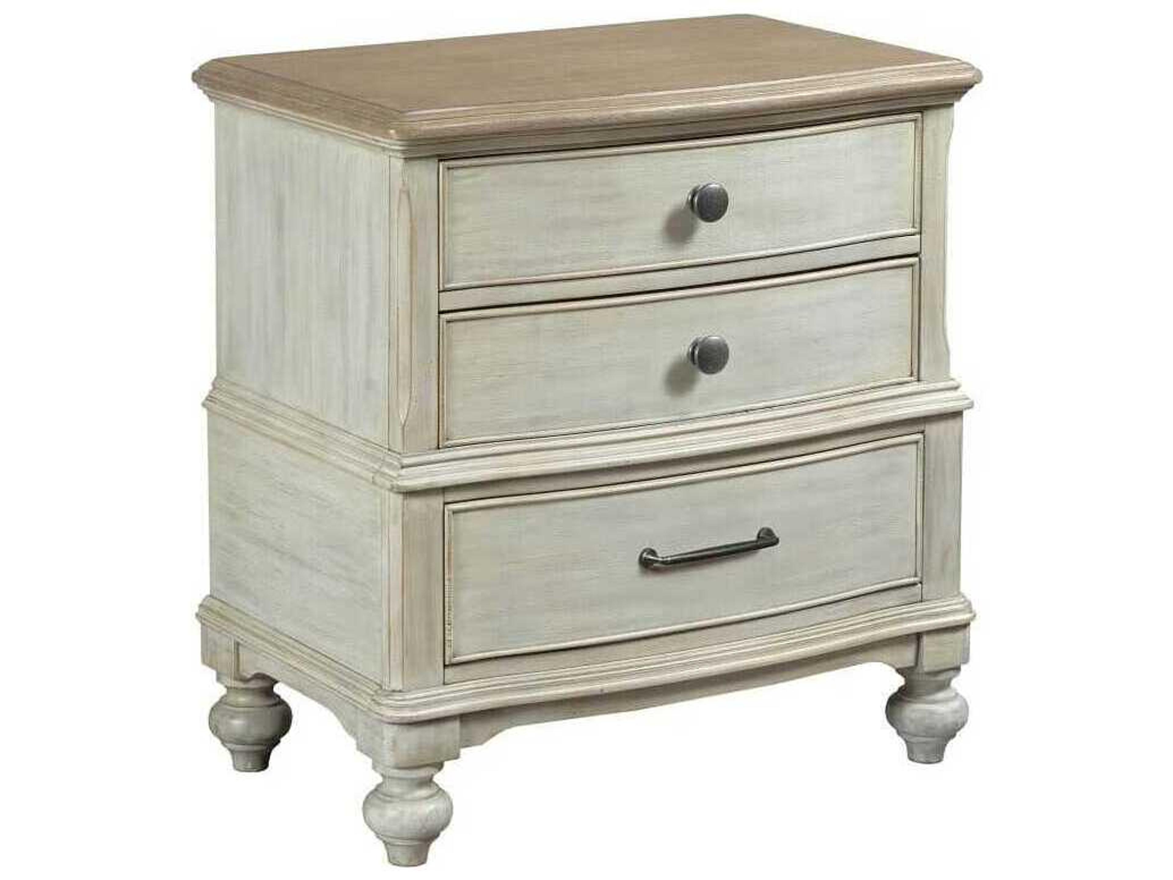 American Drew Litchfield Moray 3-Drawers Beige Hardwood Nightstand