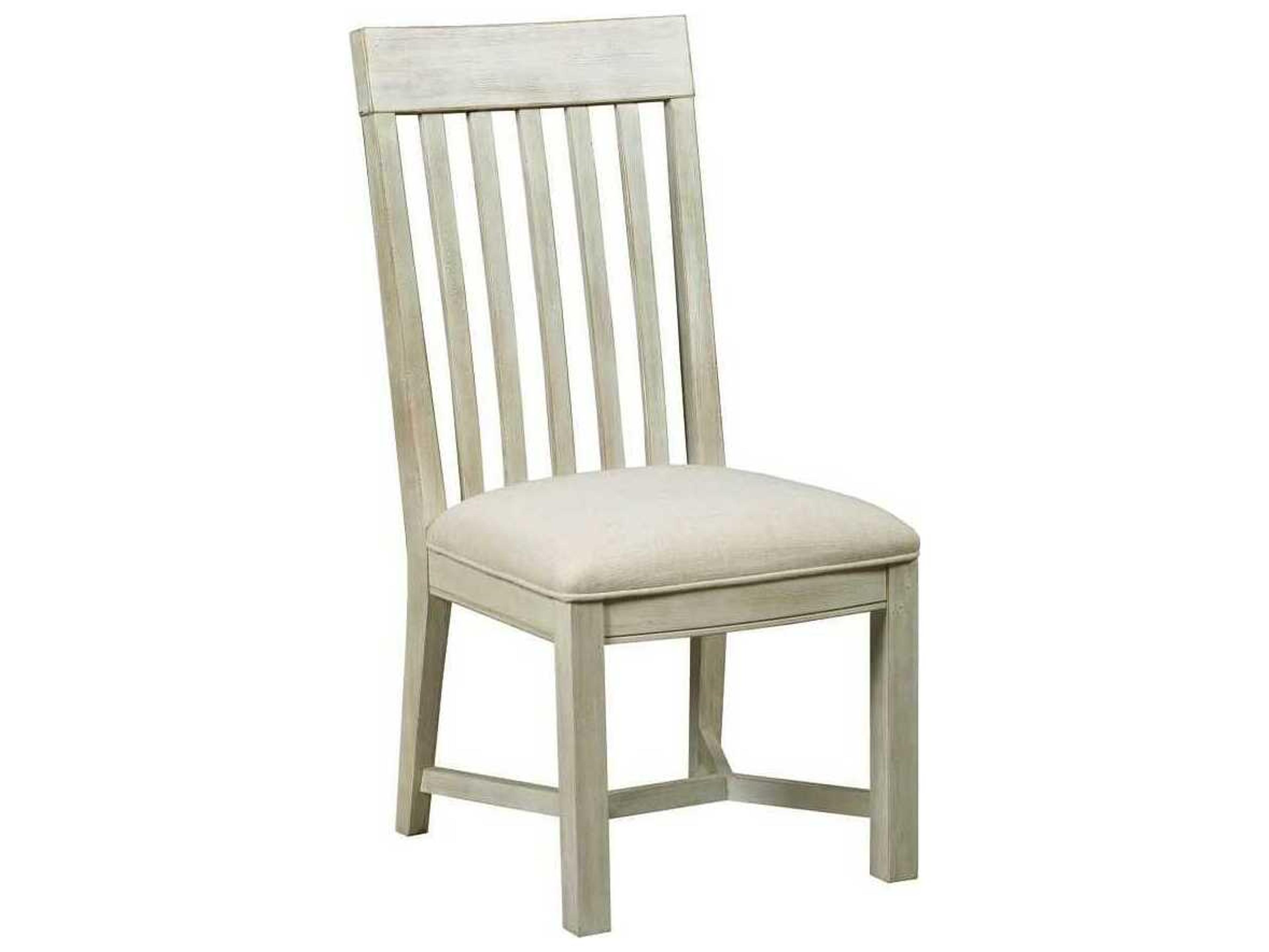 American Drew Litchfield James Hardwood White Upholstered Armless Dining Chair