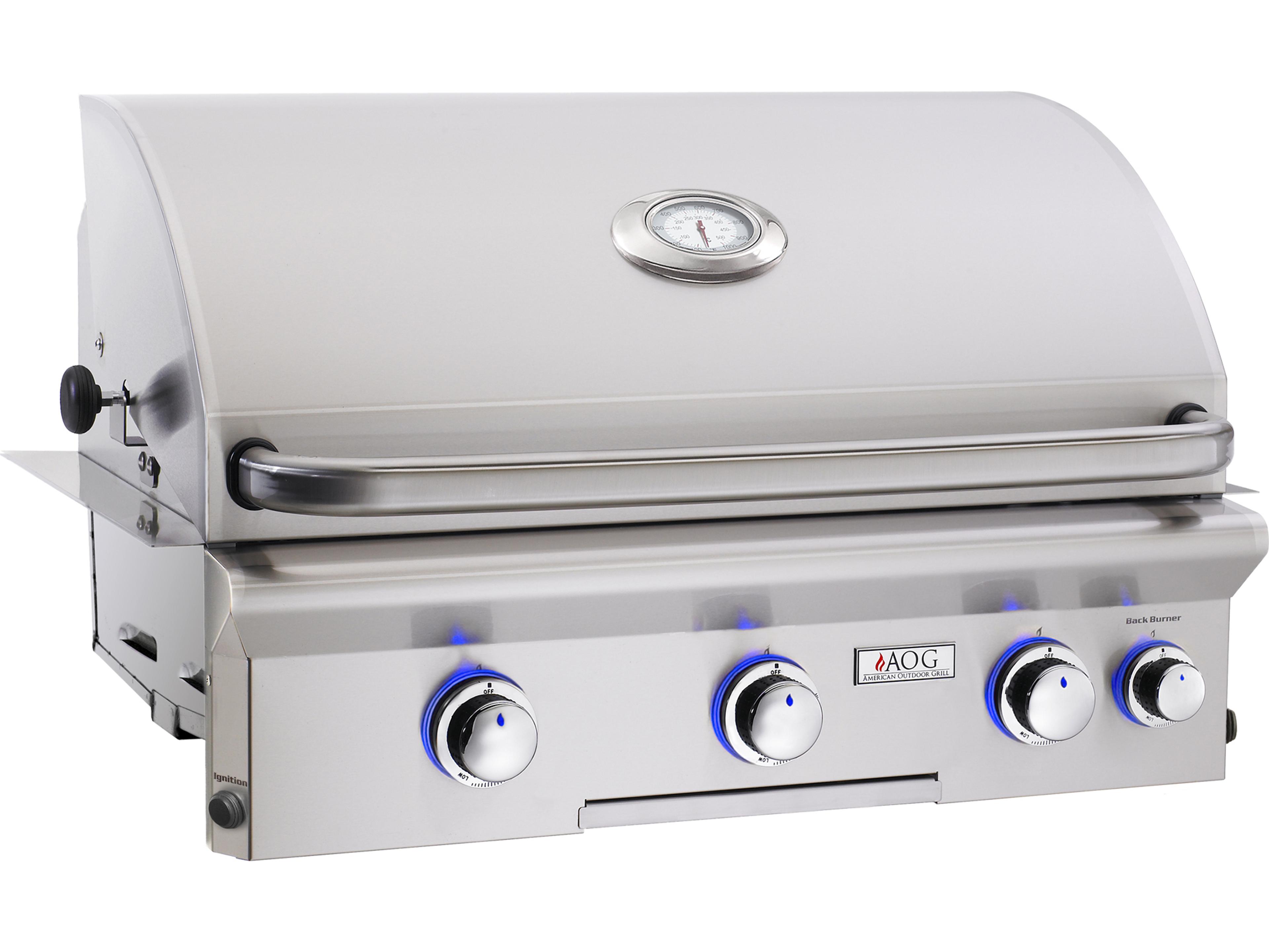 AOG L Series Built-in 30'' BBQ Grill with Rotisserie and Back Burner