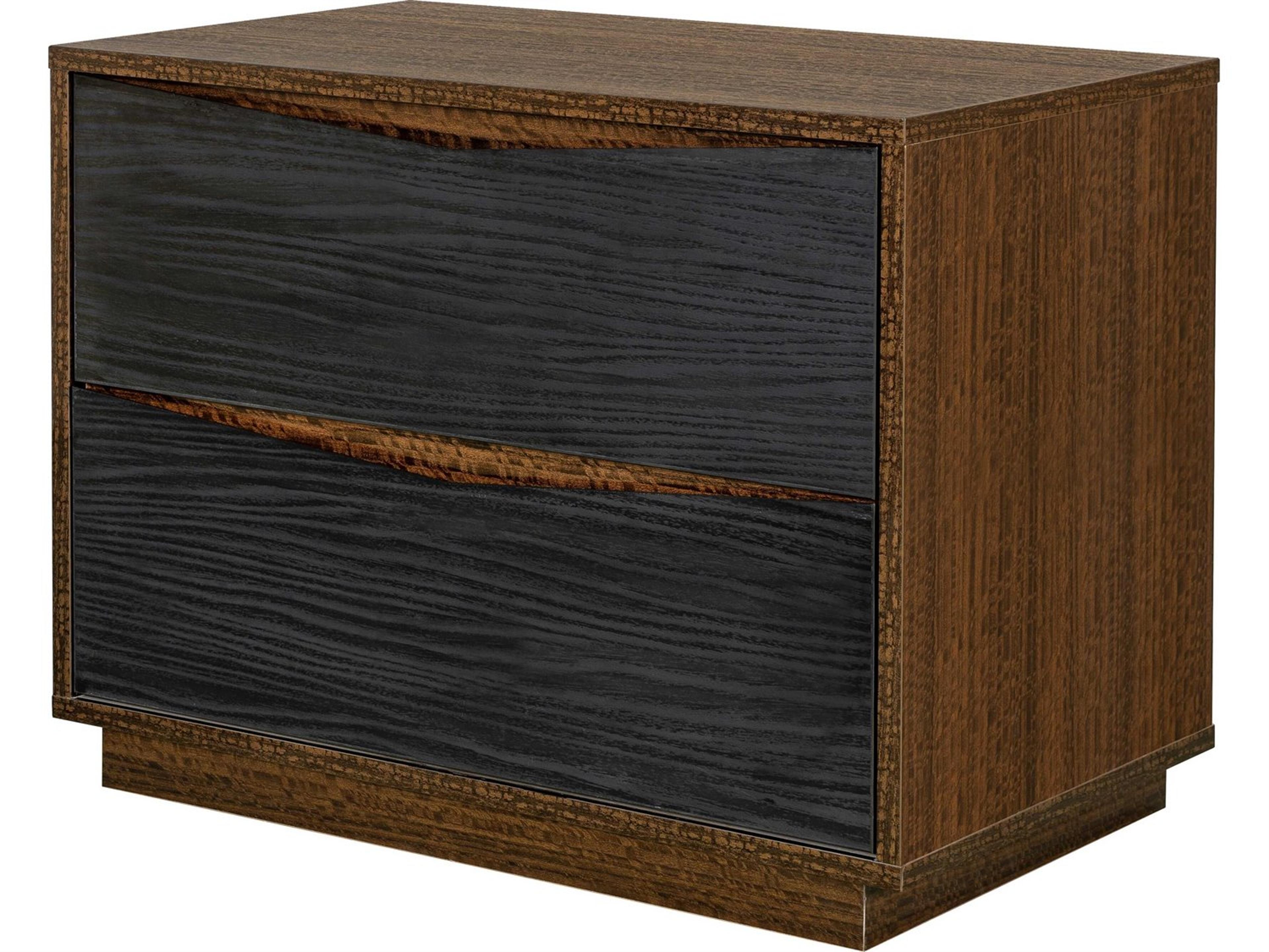 Michael Amini Kayner 2-Drawers Brown Nightstand
