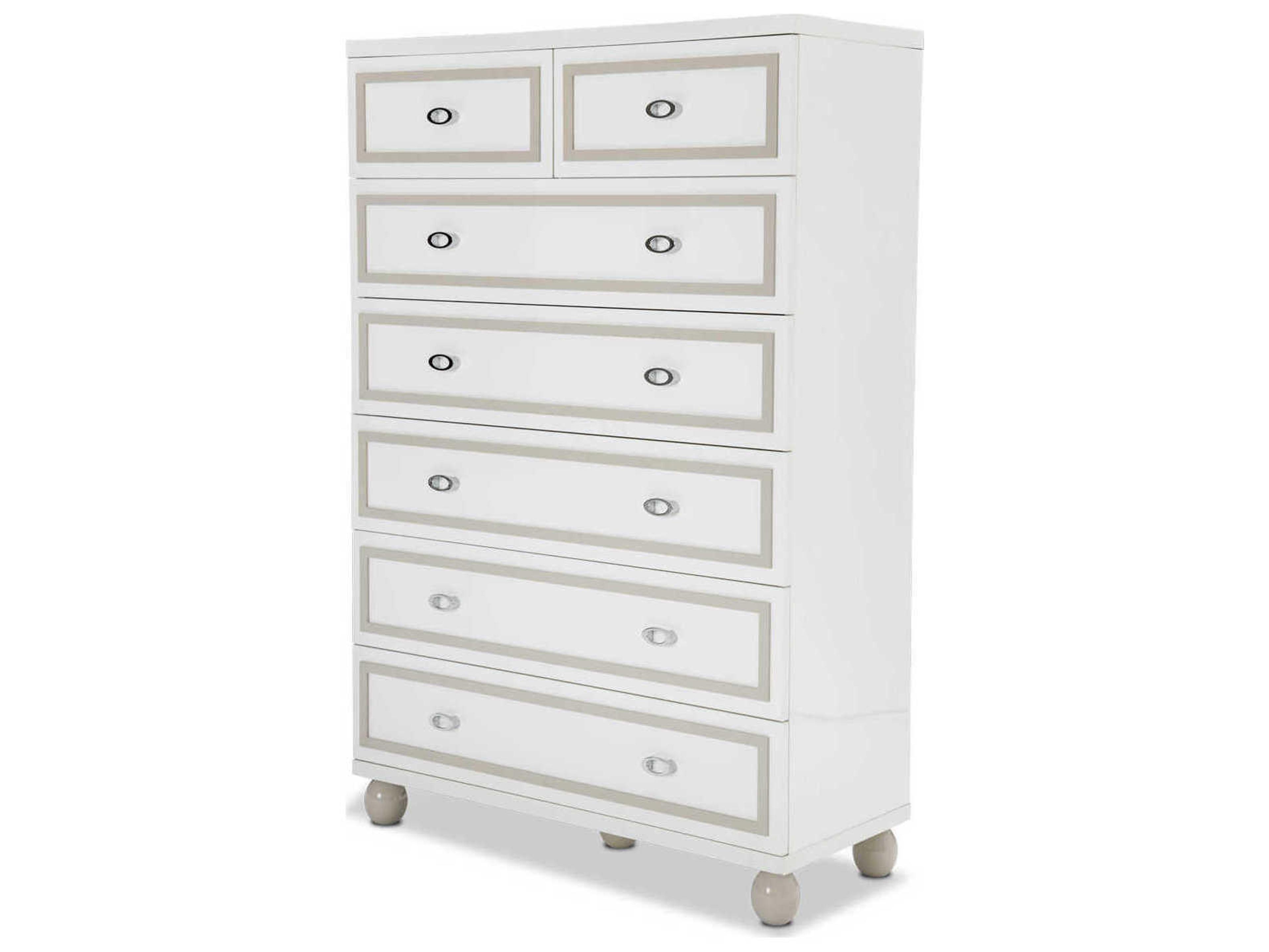 Michael Amini Sky Tower White Cloud Gray Accent Chest