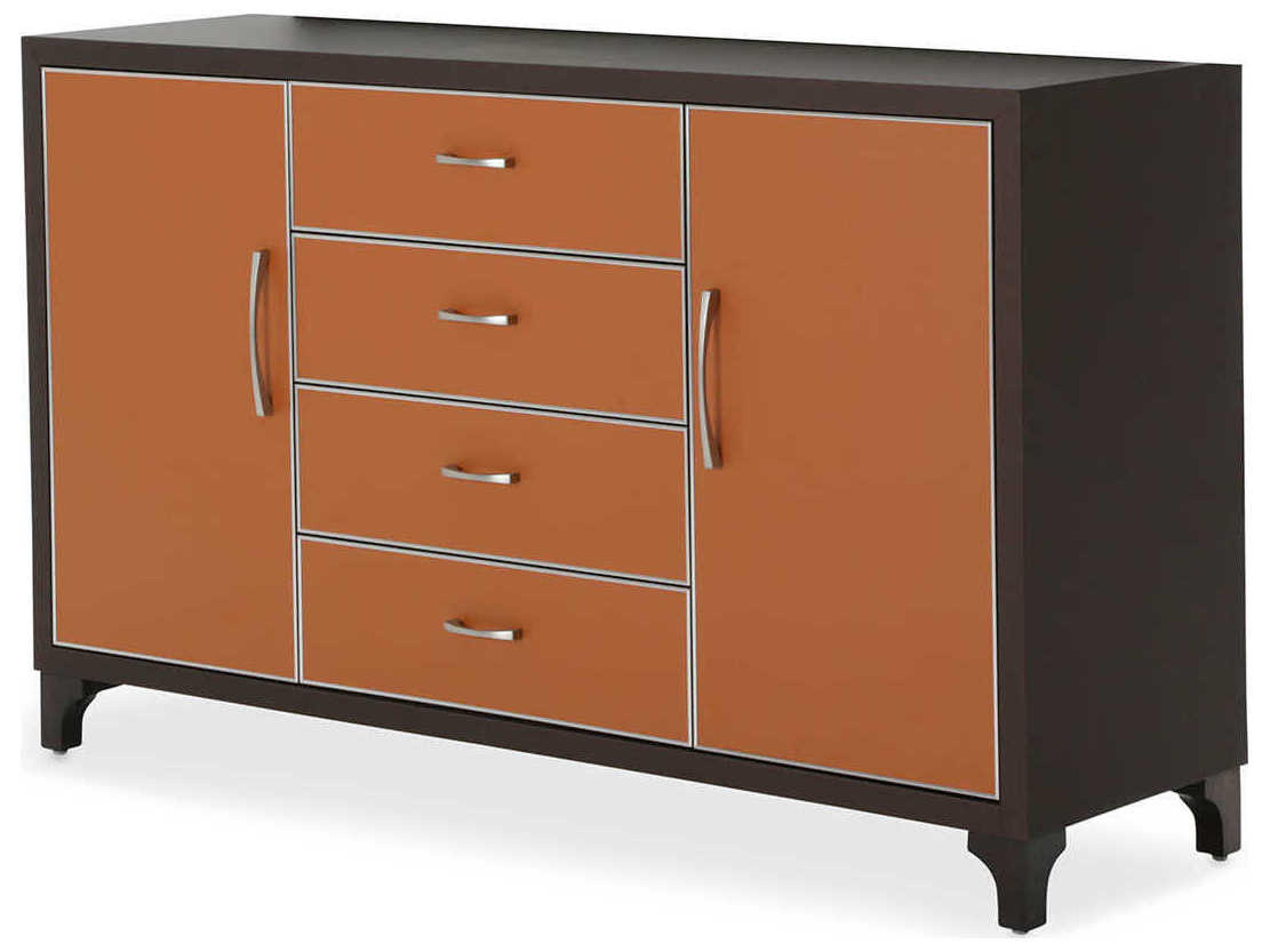 Michael Amini 4-Drawers Brown Dresser