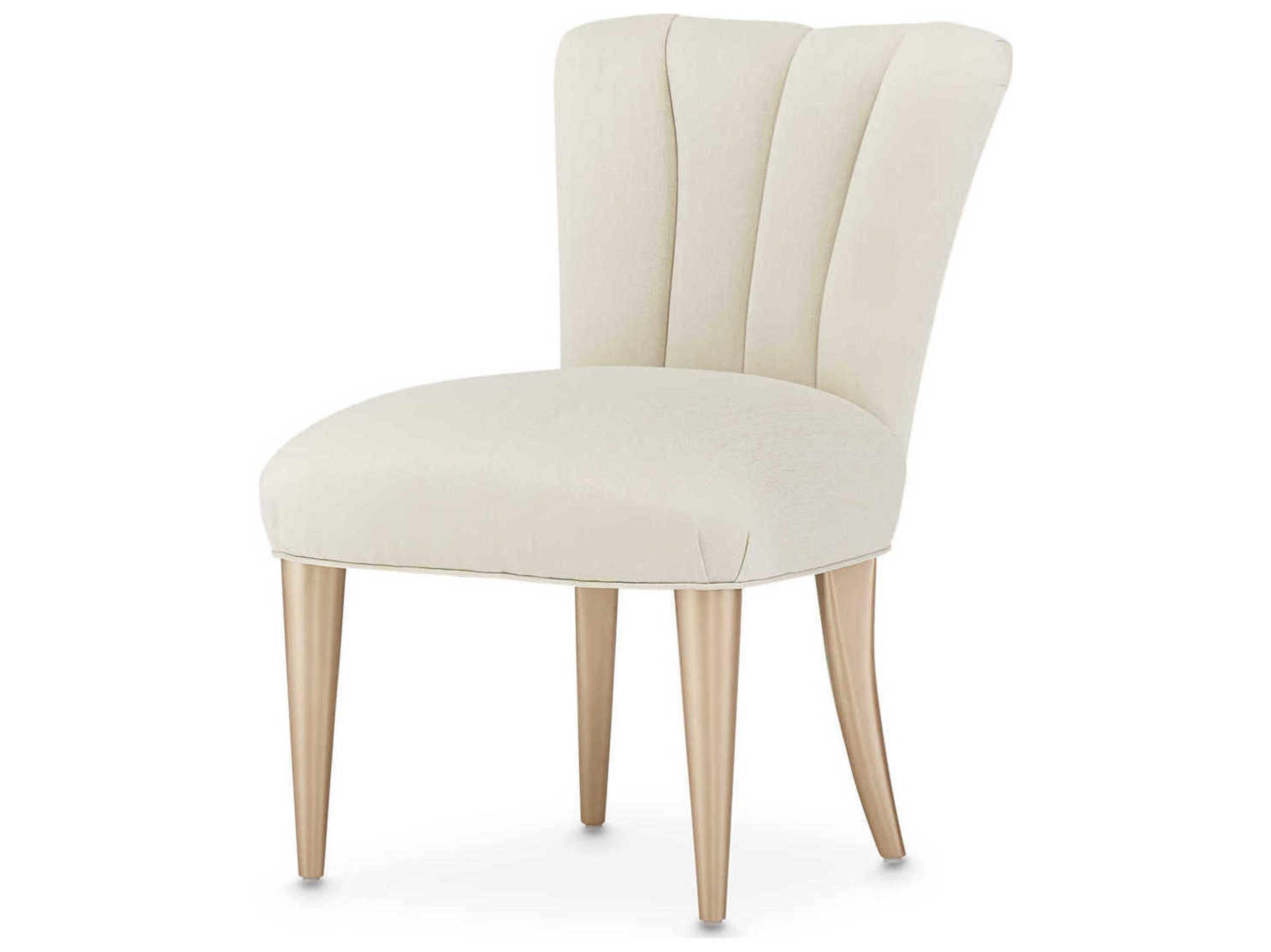 Michael Amini La Rachelle White Fabric Accent Chair