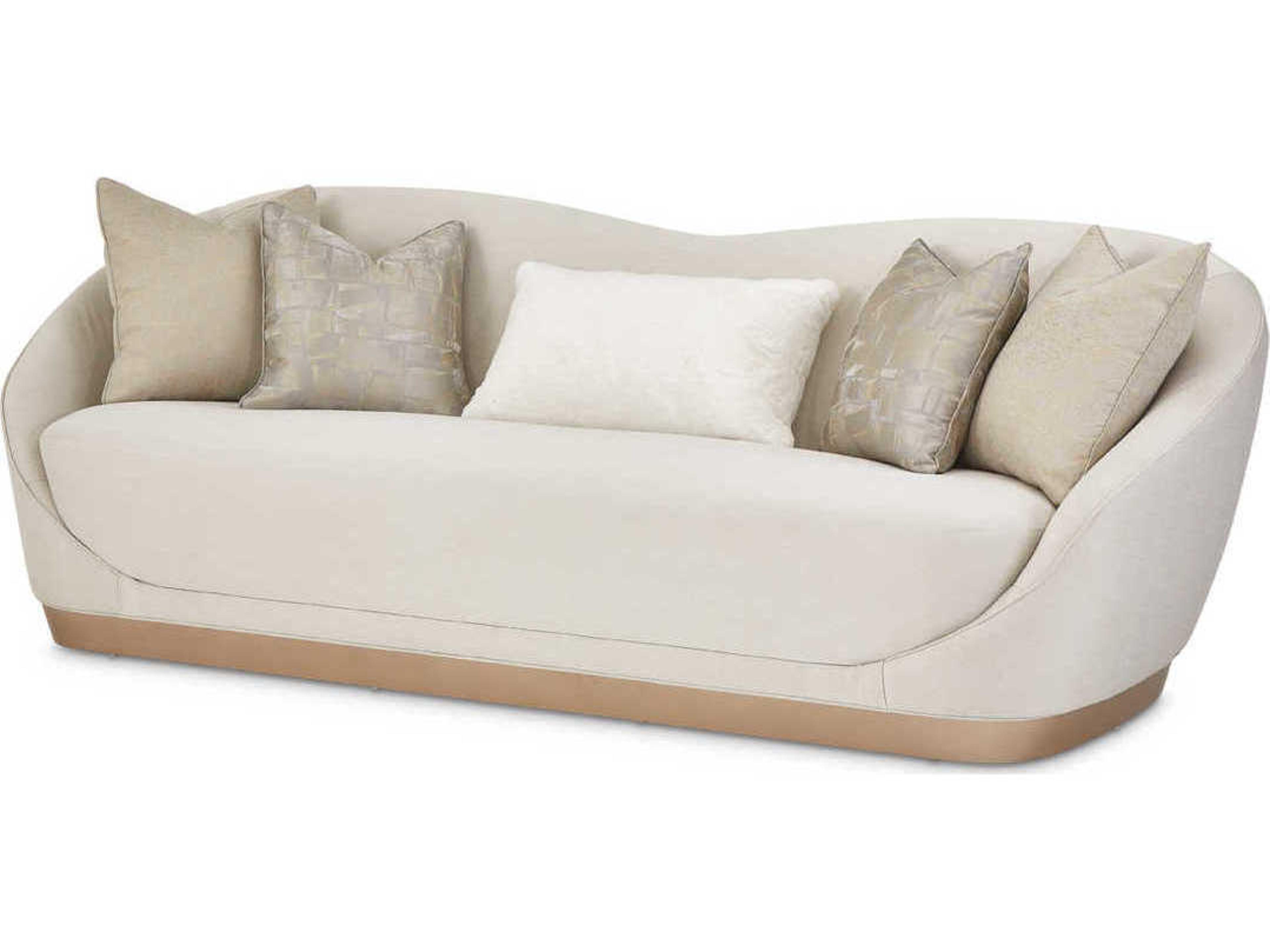 Michael Amini La Rachelle Icicle White Upholstered Sofa