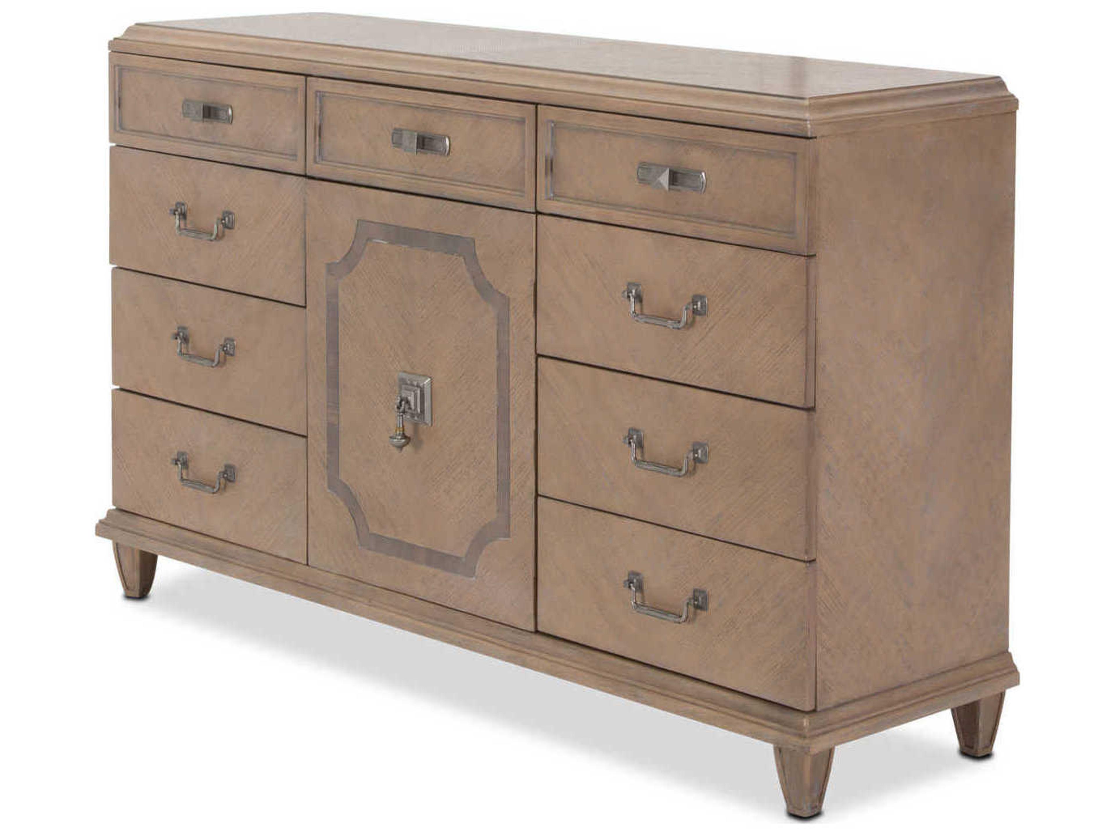 Luxecor Gilded 9-Drawers Brown Dresser