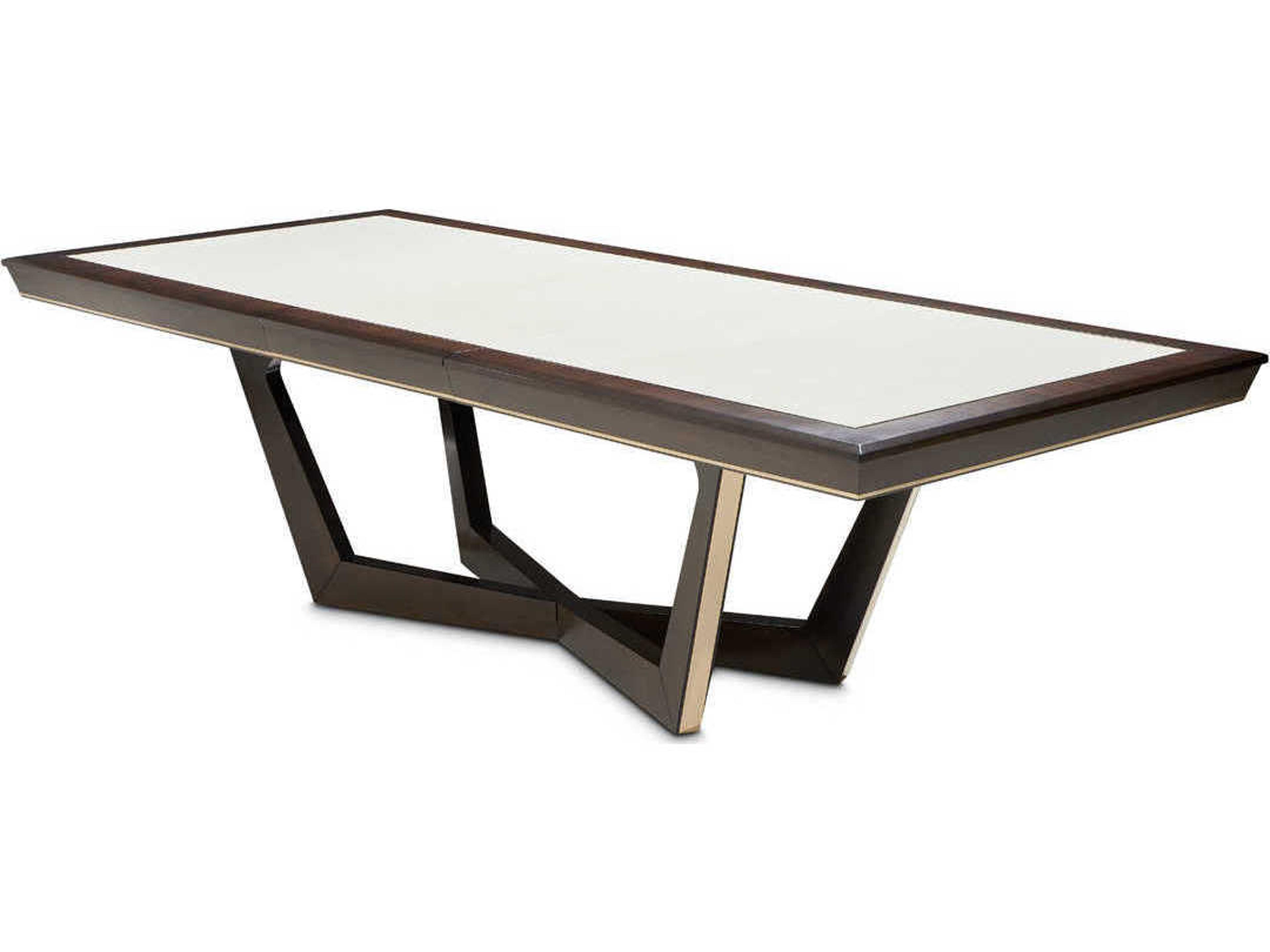 Luxecor Gilded Rectangular Wood Espresso Dining Table