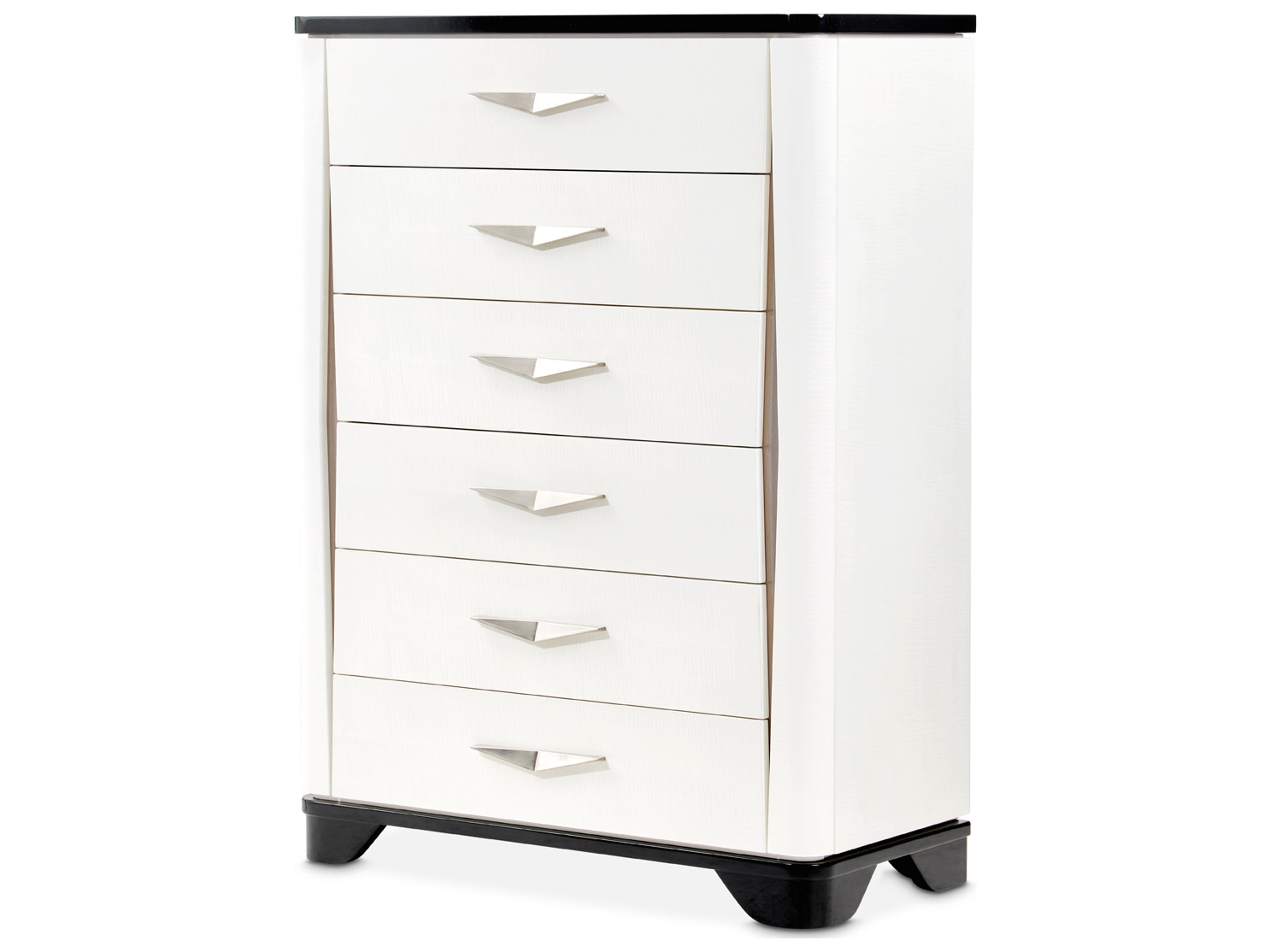 Michael Amini Tuxedo Black Poplar Wood Accent Chest