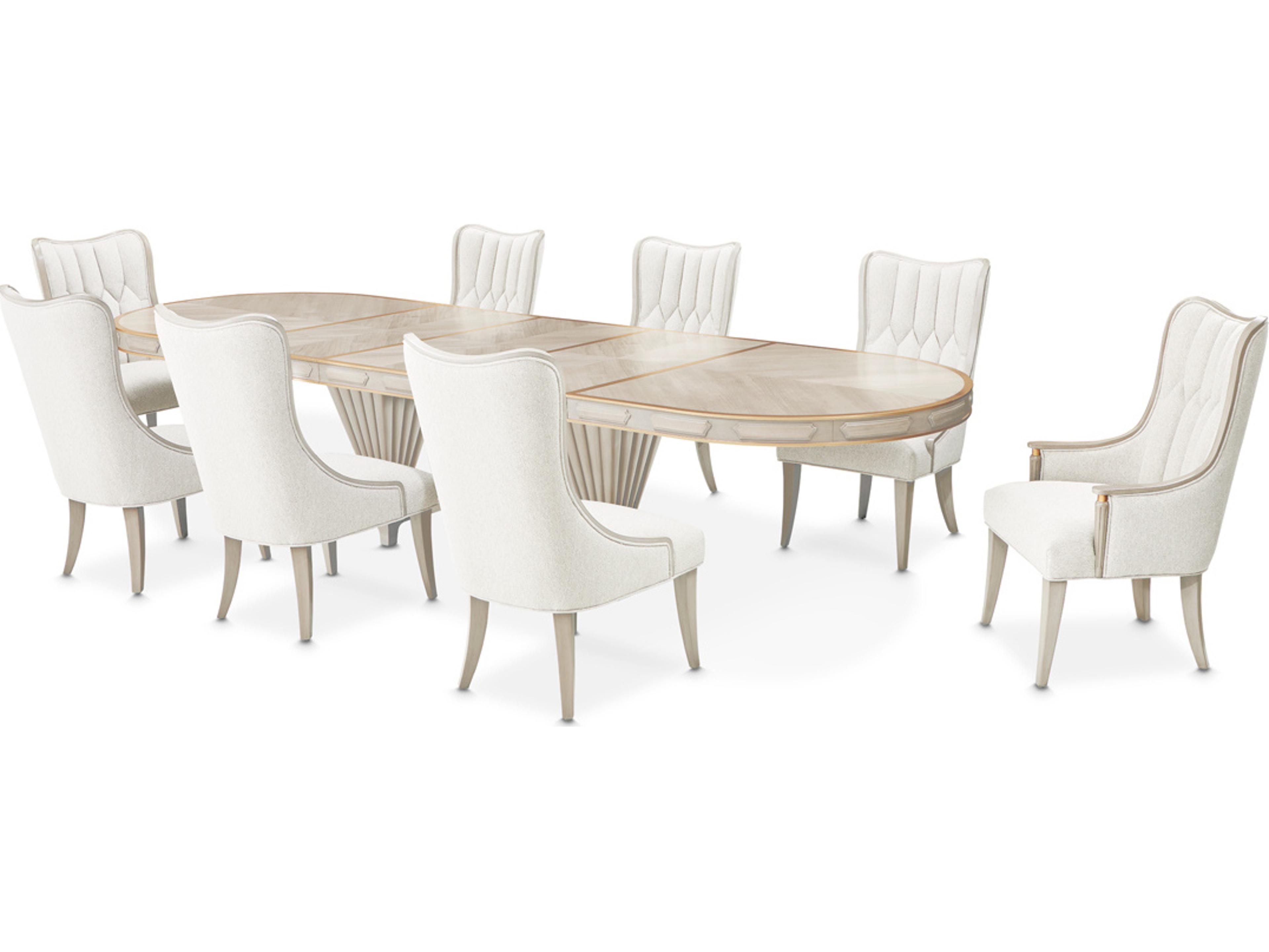 Michael Amini St. Charles Poplar Wood Dining Room Set