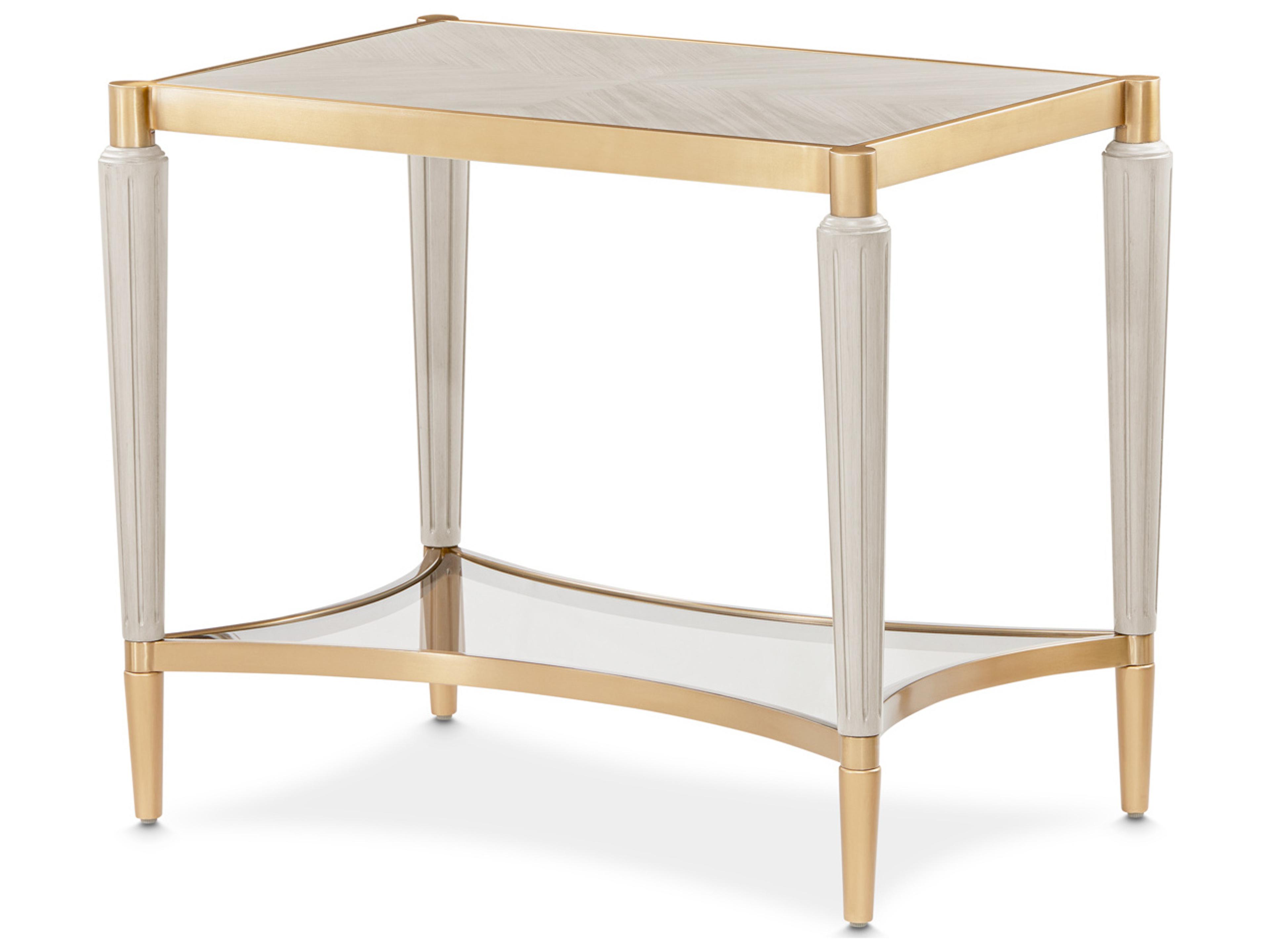 Michael Amini St. Charles Rectangular Wood End Table