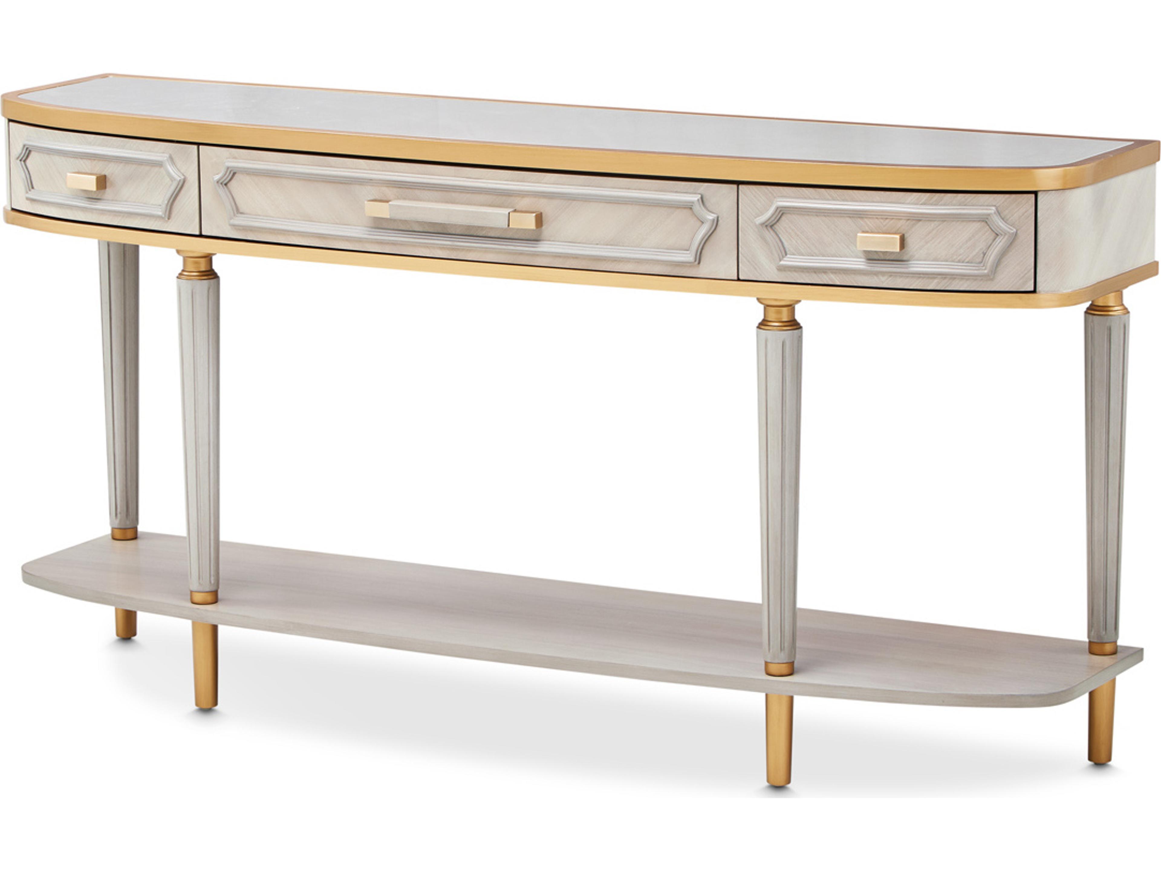Michael Amini St. Charles Rectangular Wood Console Table
