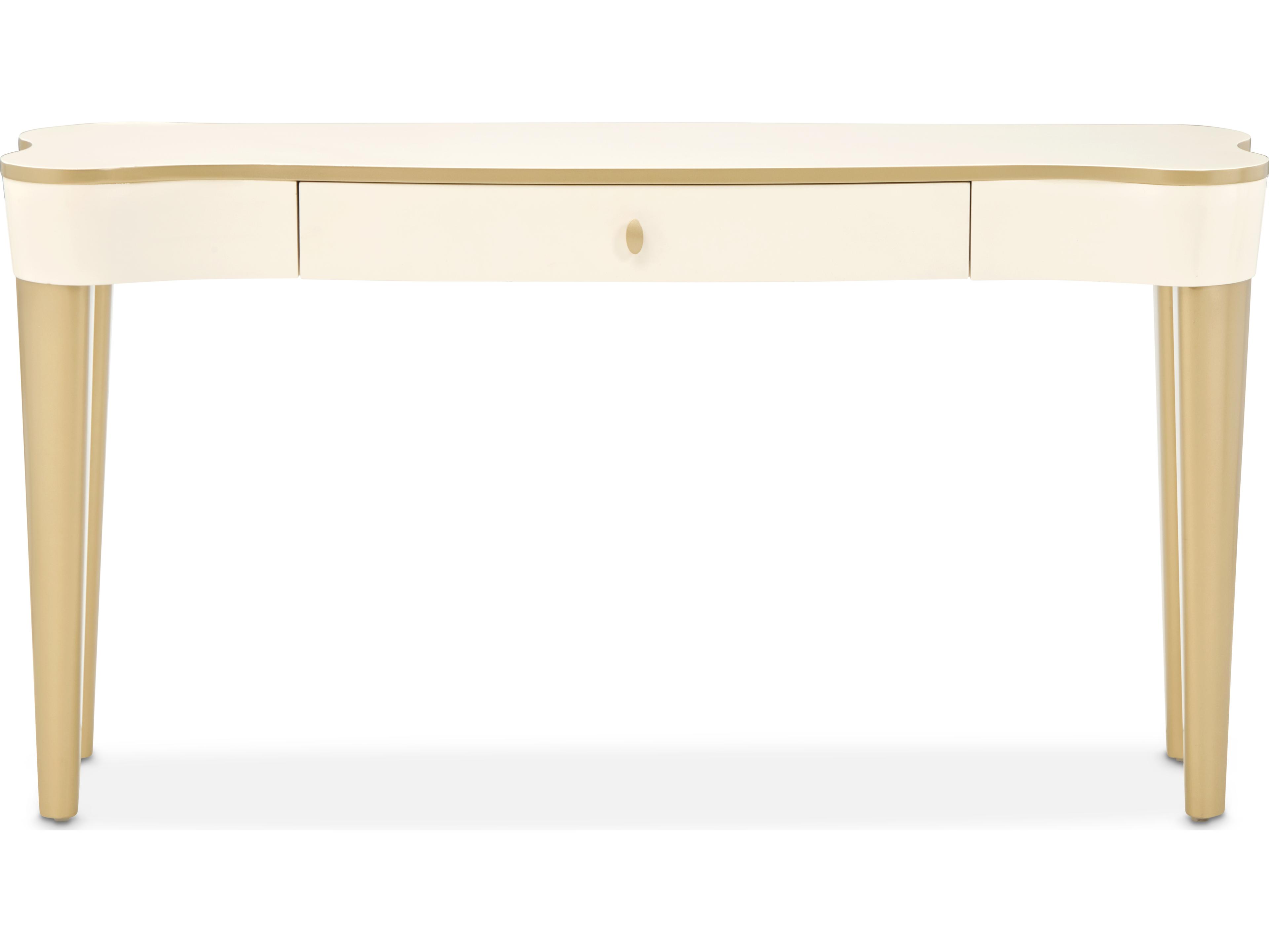 Michael Amini La Terrazza Rectangular Wood Creamy Pearl Console Table