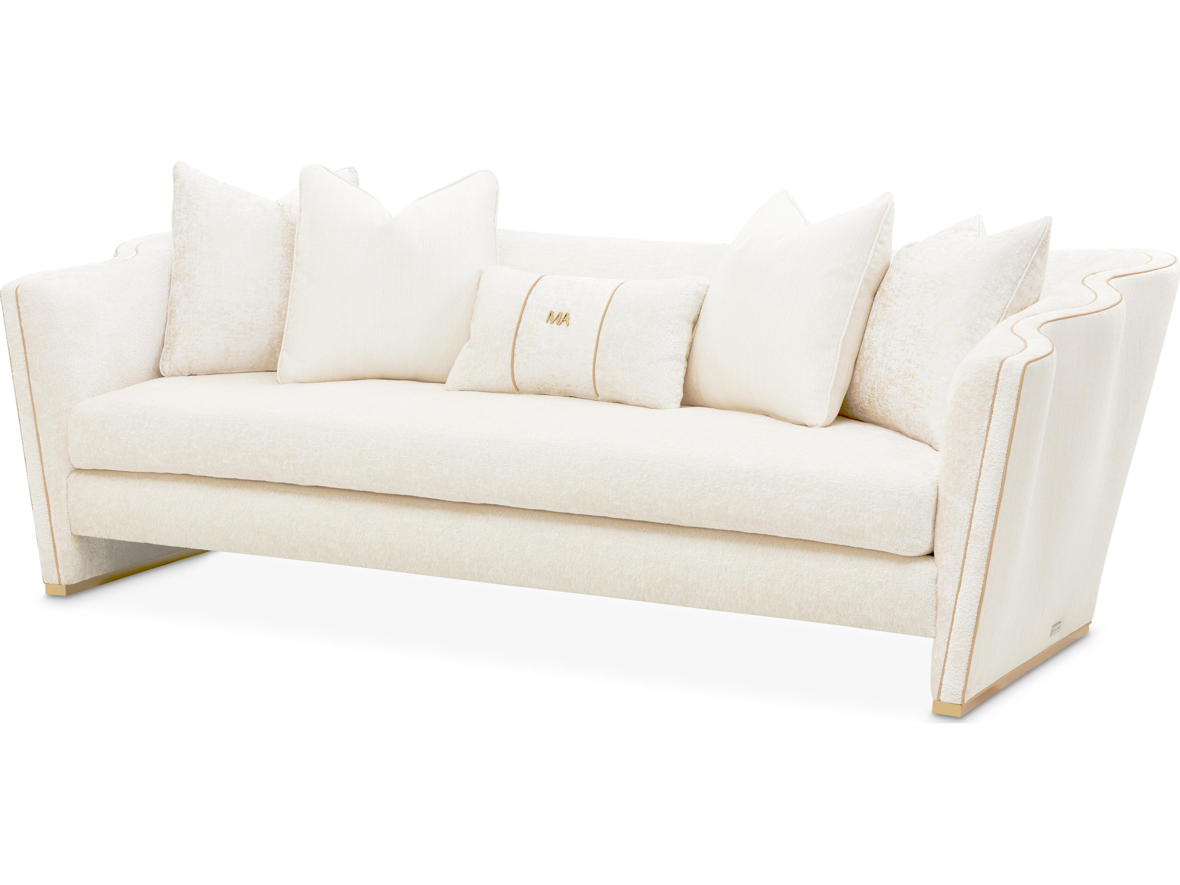 Michael Amini La Terrazza Starlight Light Champagne Upholstered Sofa