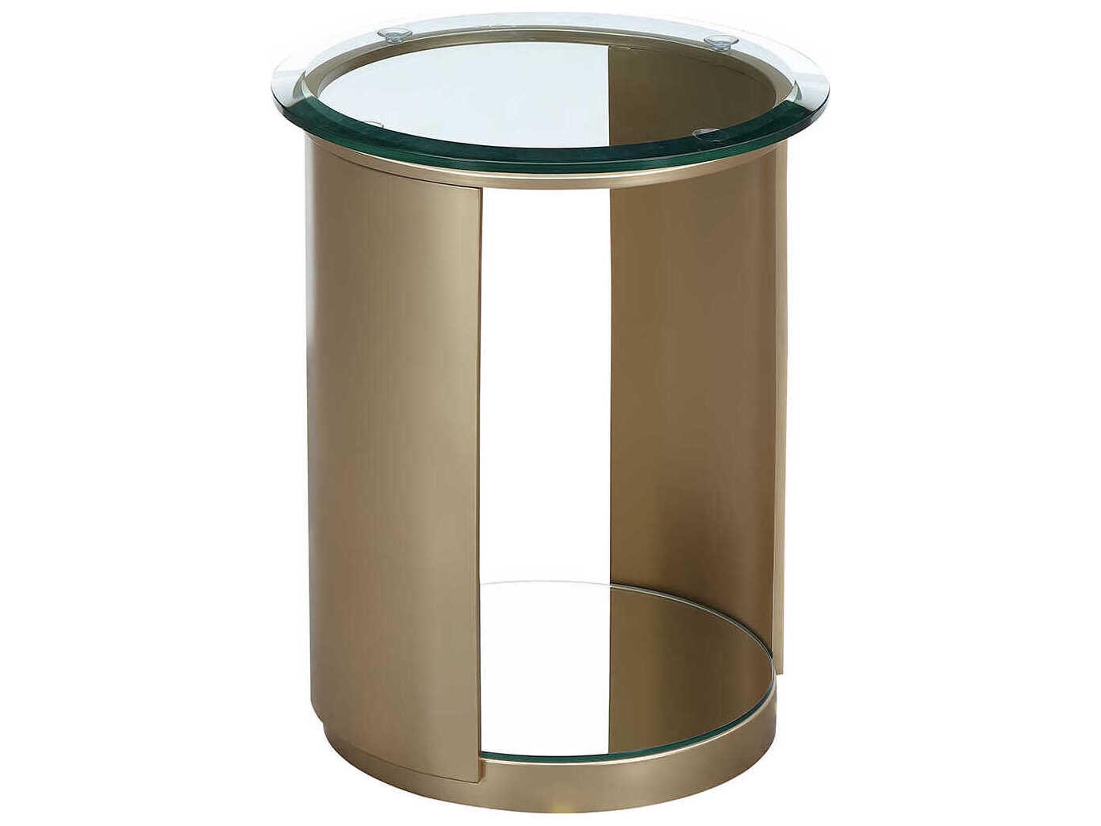 Michael Amini Houston Round Glass End Table