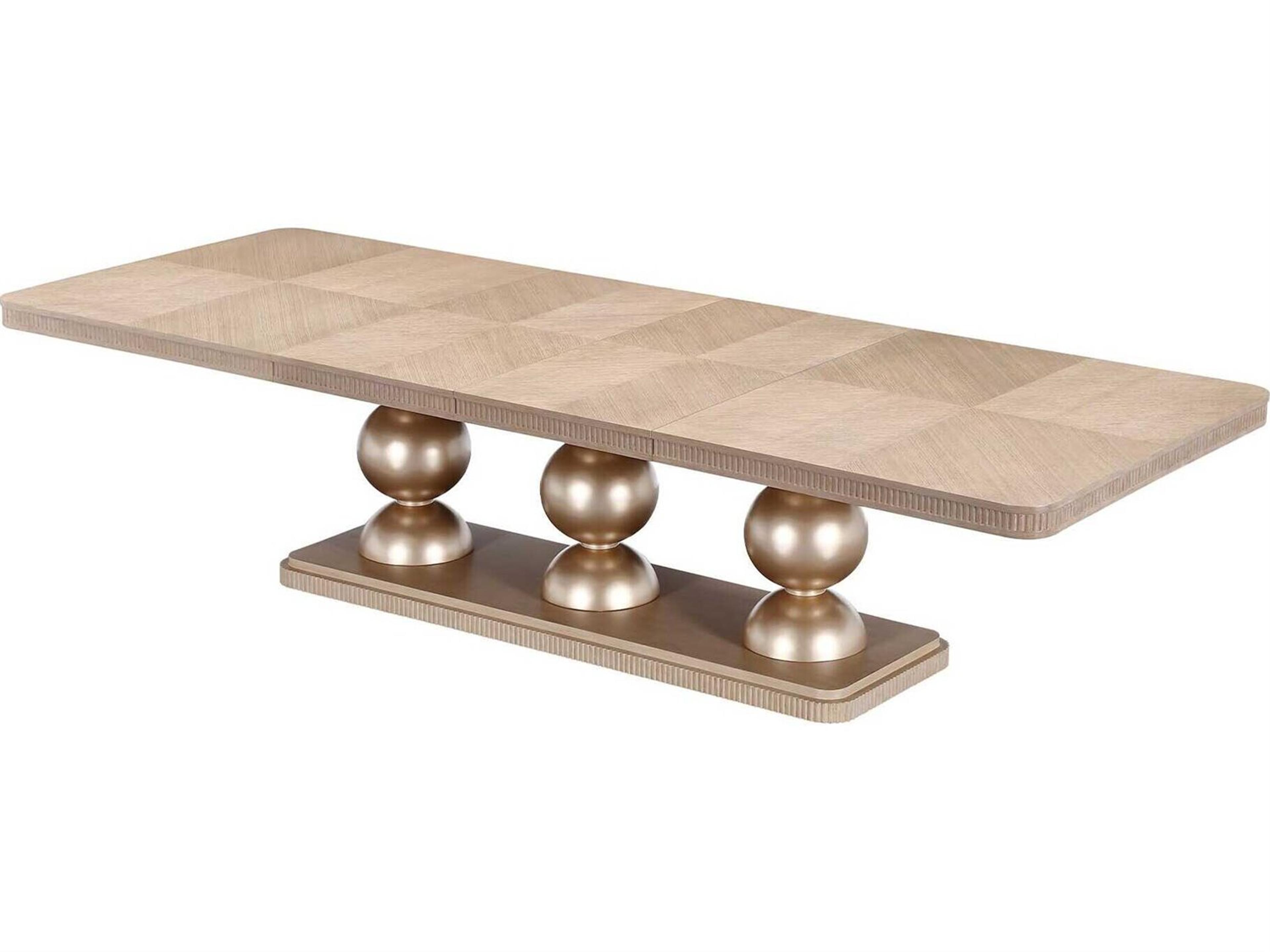 Michael Amini West Kensington Rectangular Wood Sea Salt Caramel Dining Table