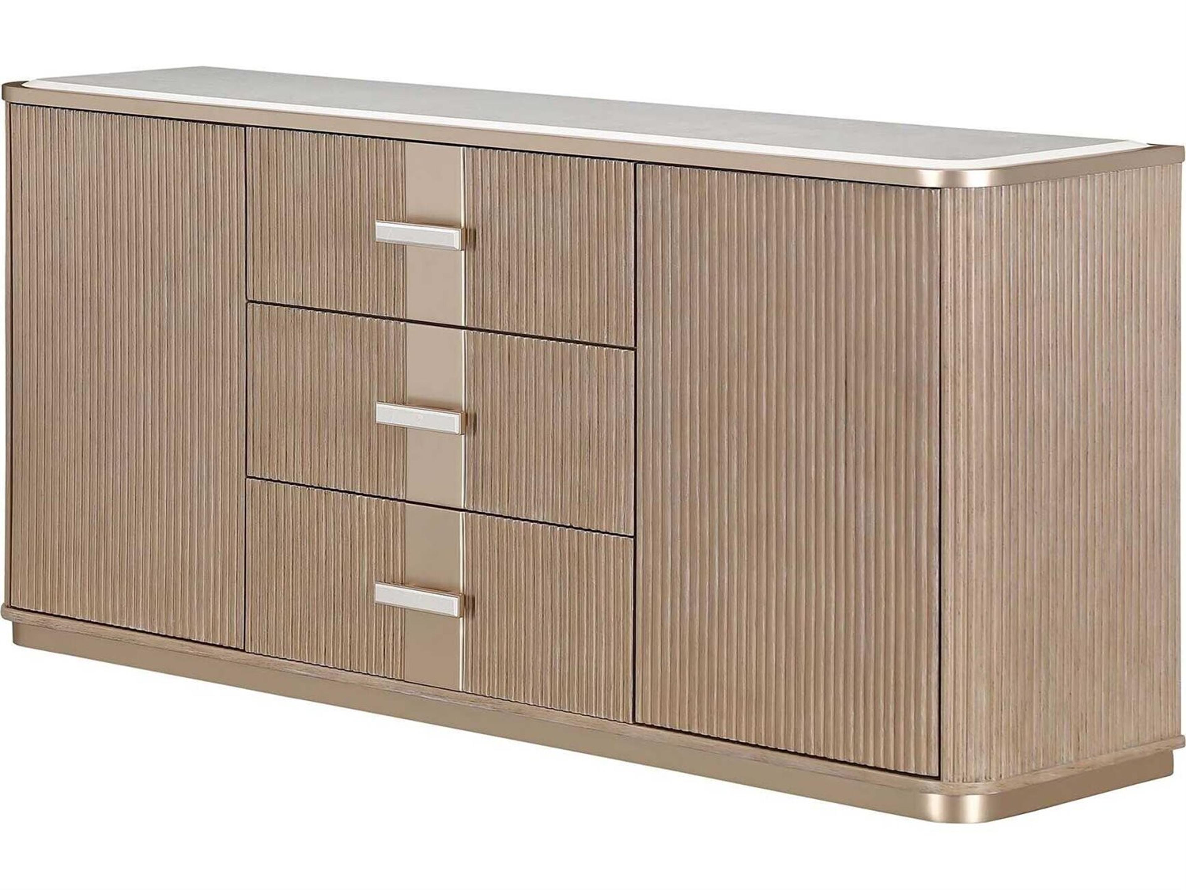 Michael Amini West Kensington 72" Rubberwood Sea Salt Caramel Sideboard