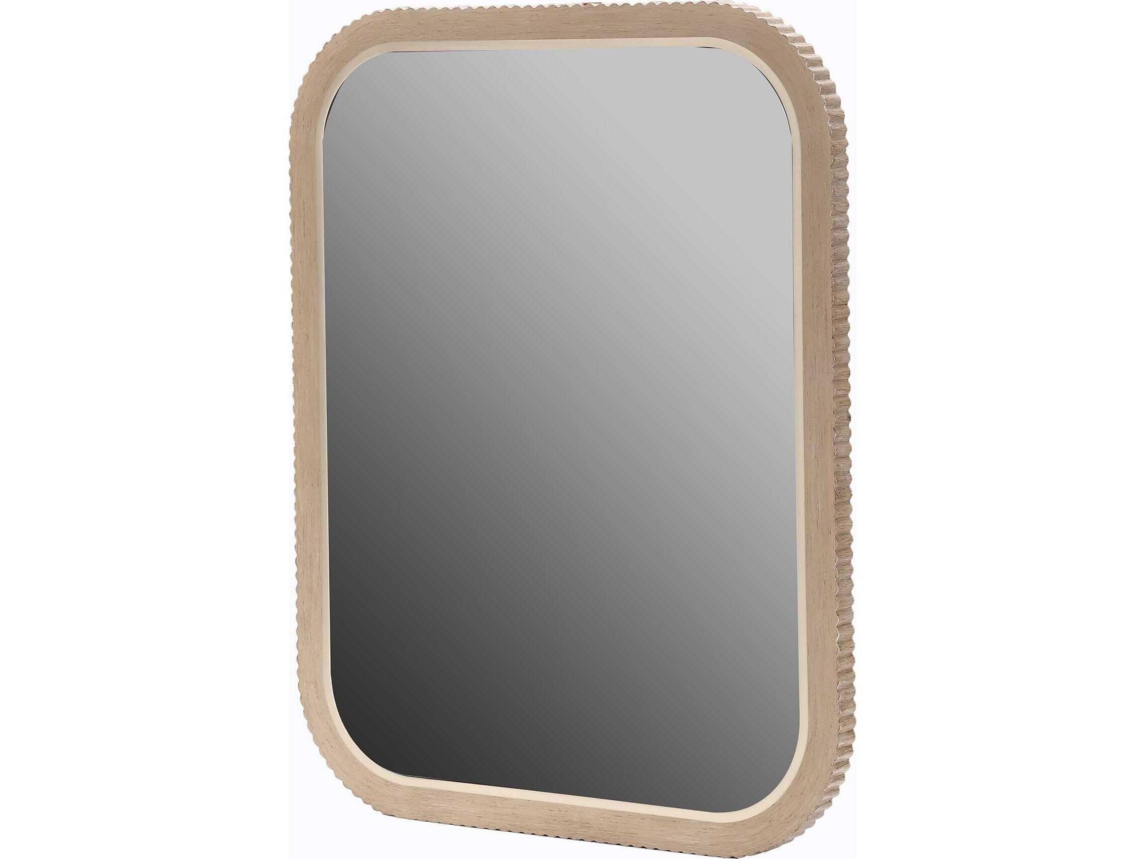 Michael Amini West Kensington Sea Salt Caramel Rectangular Vanity Mirror