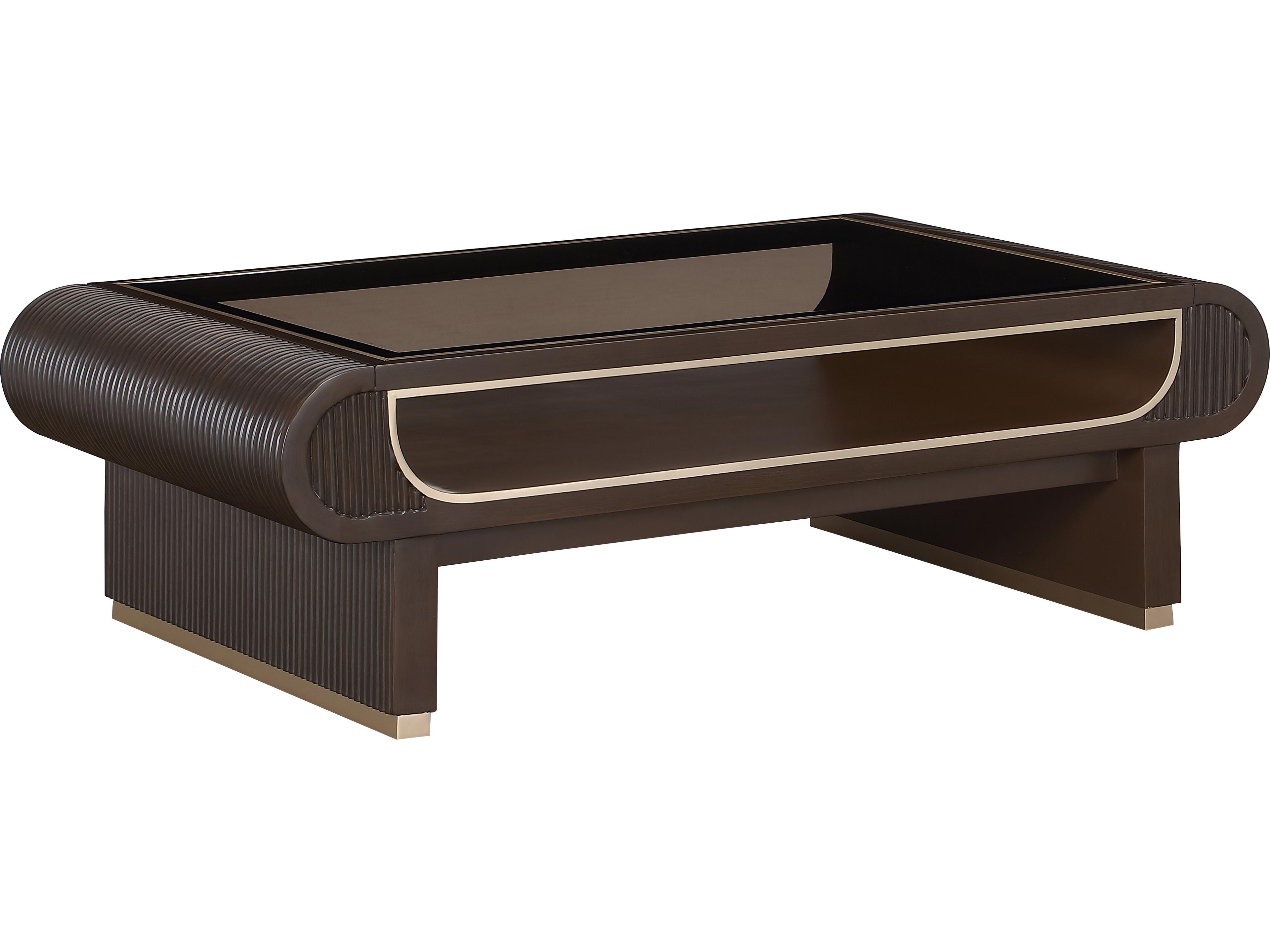 Michael Amini West Kensington Rectangular Glass Espresso Coffee Table