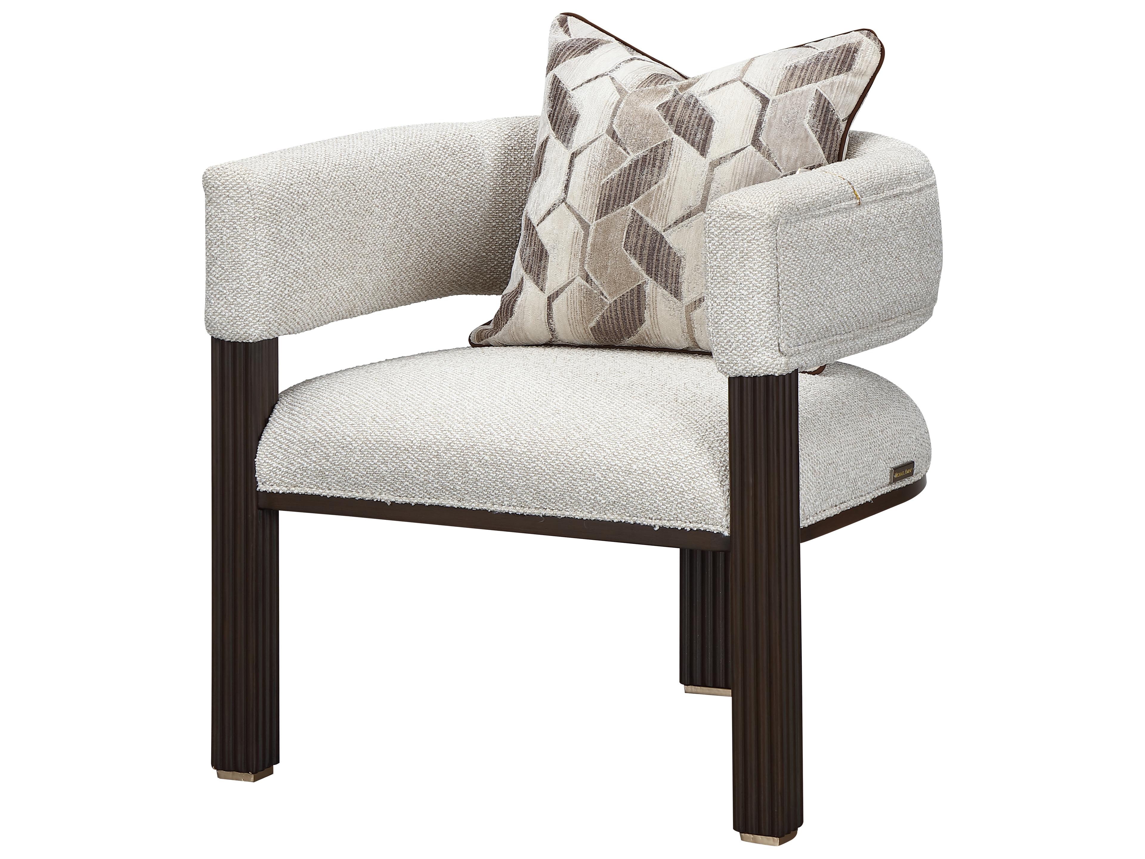 Michael Amini West Kensington Gray Accent Chair Espresso