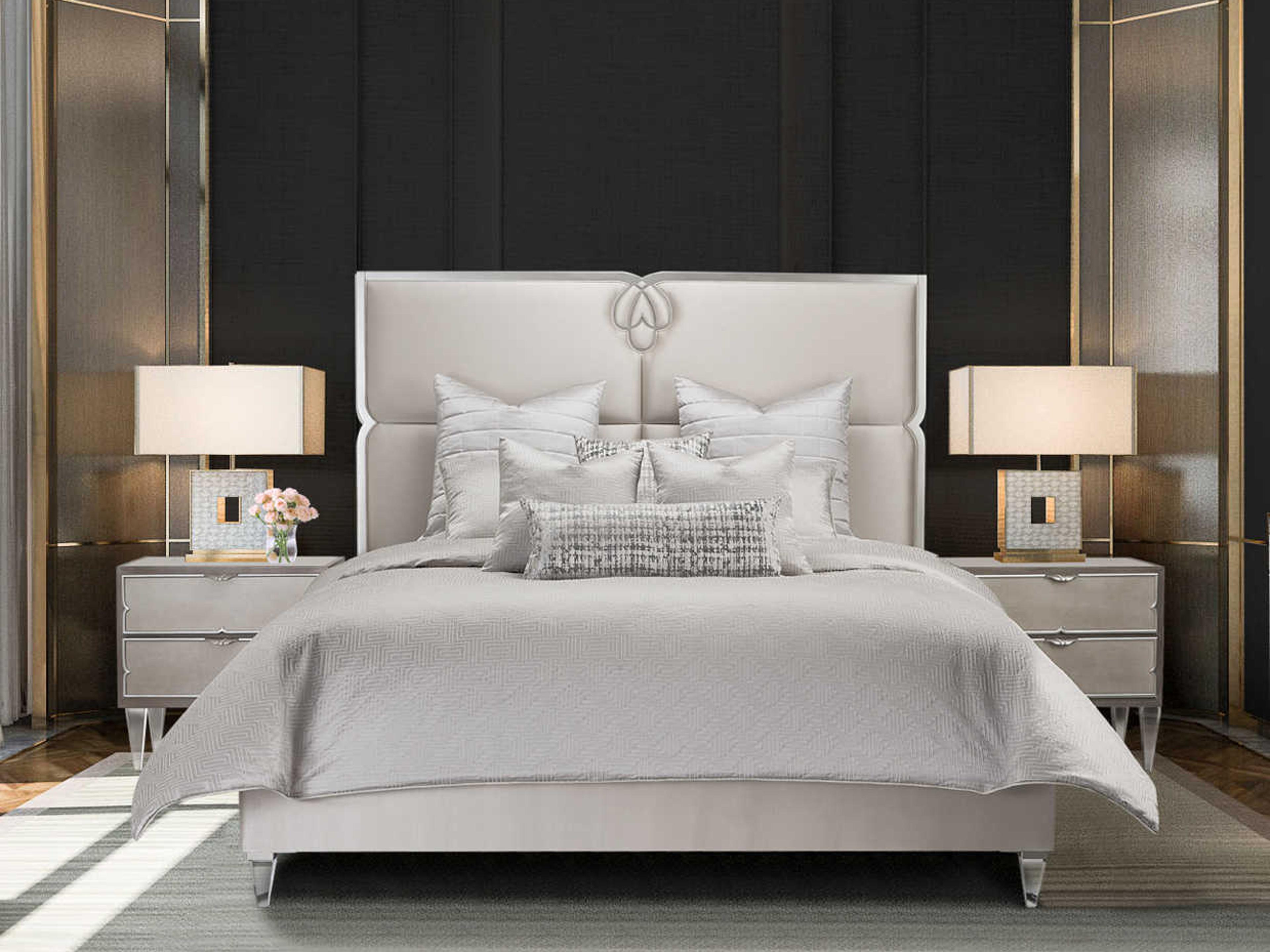 Michael Amini Bedding Casey Platinum Comforter Set