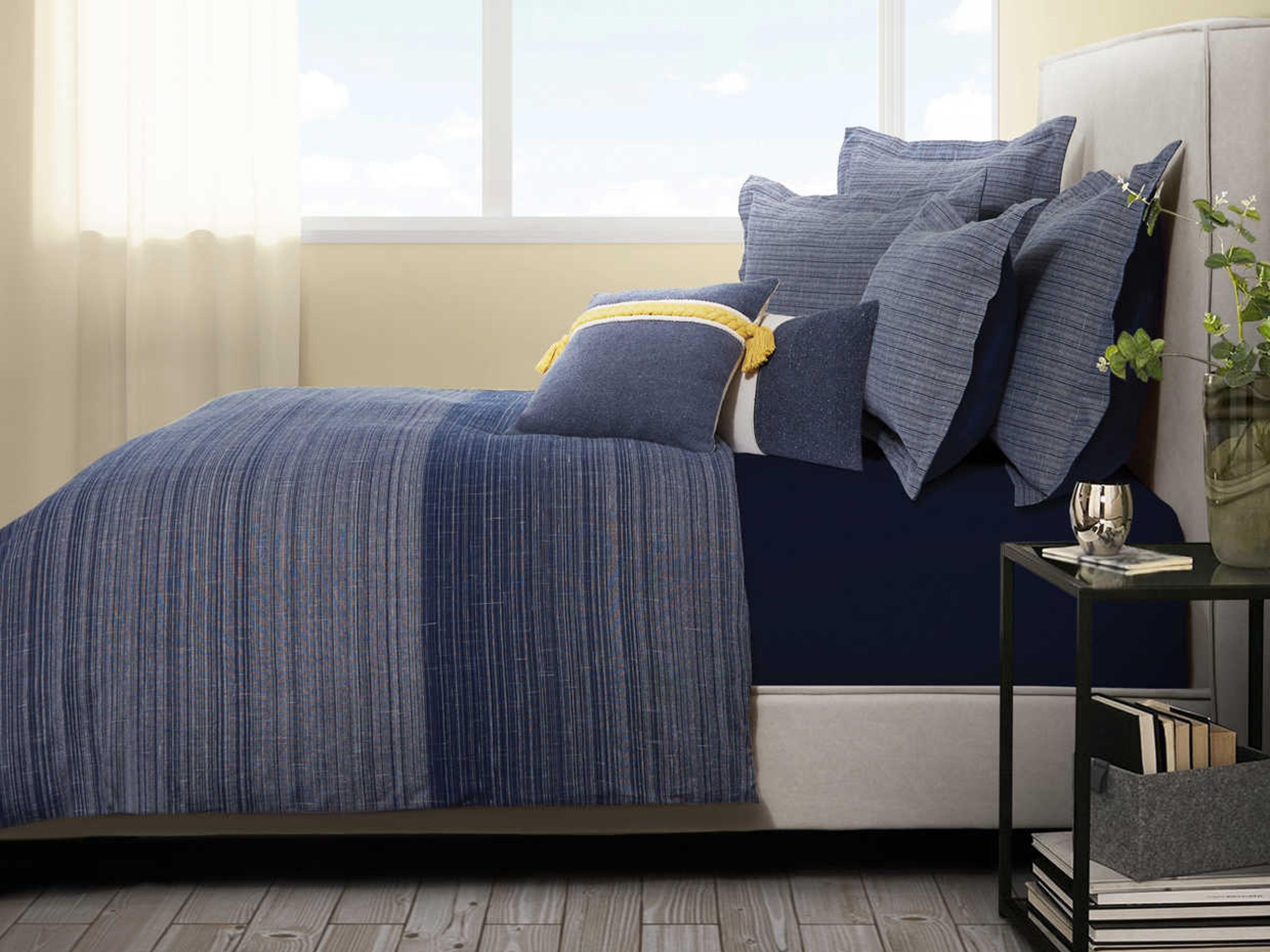 Michael Amini Crestwood Denim Eight-Piece King Duvet Set