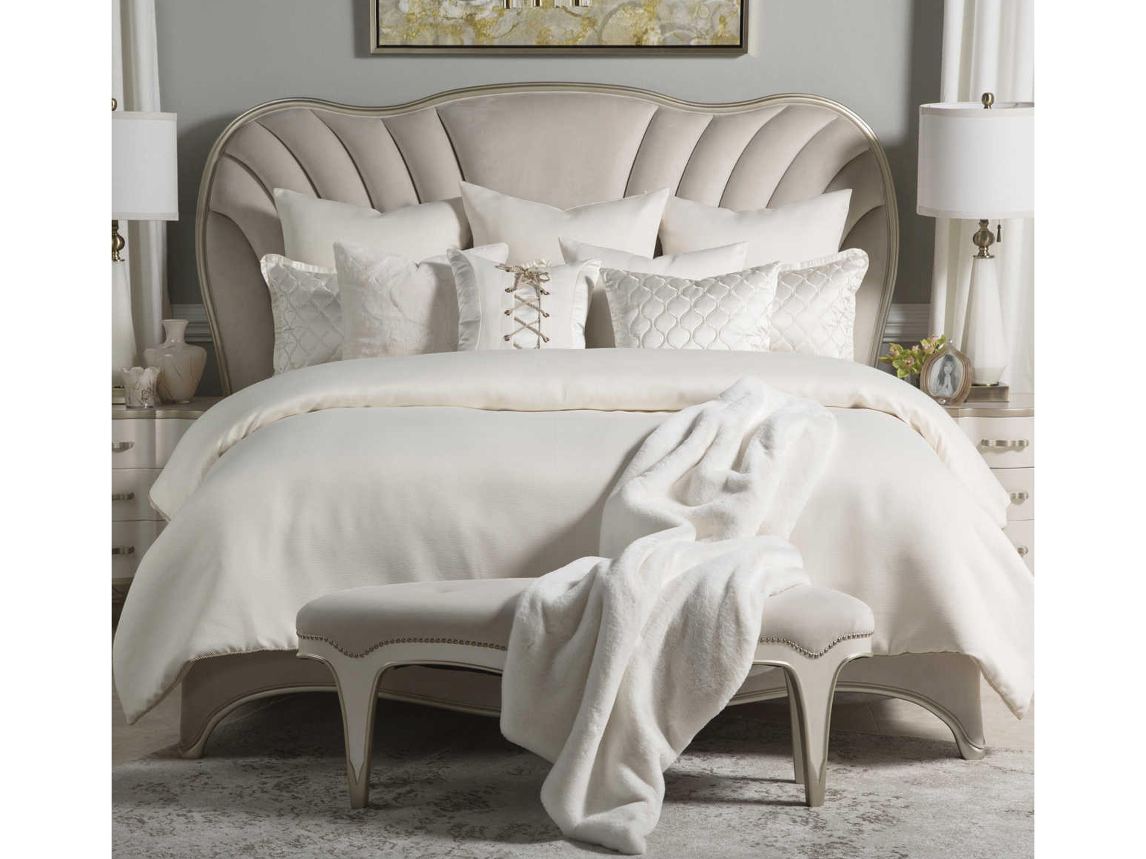 Michael Amini Hailey Ivory Nine-Piece Queen Comforter Set