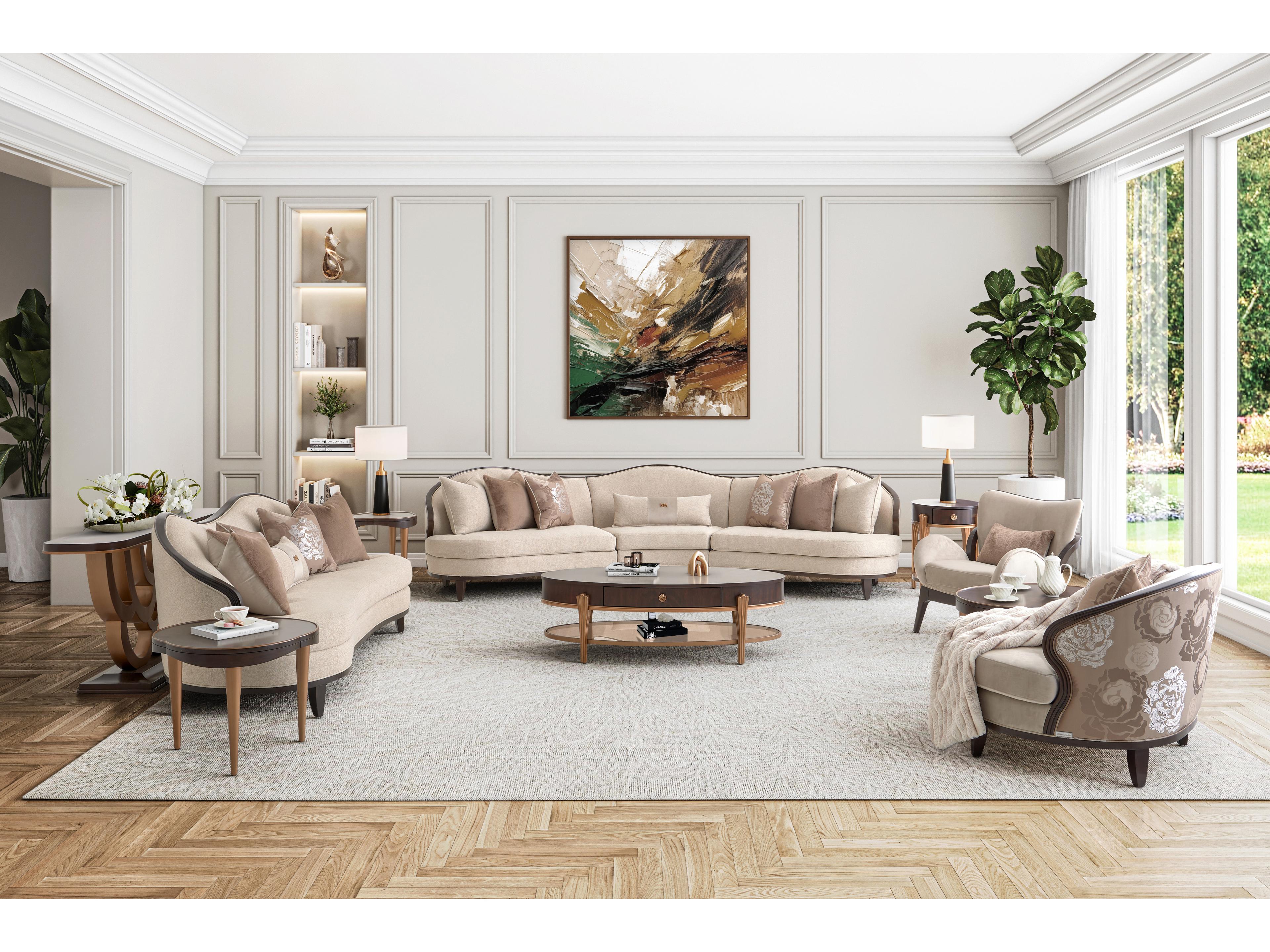 Michael Amini Camellia Field Sofa Set