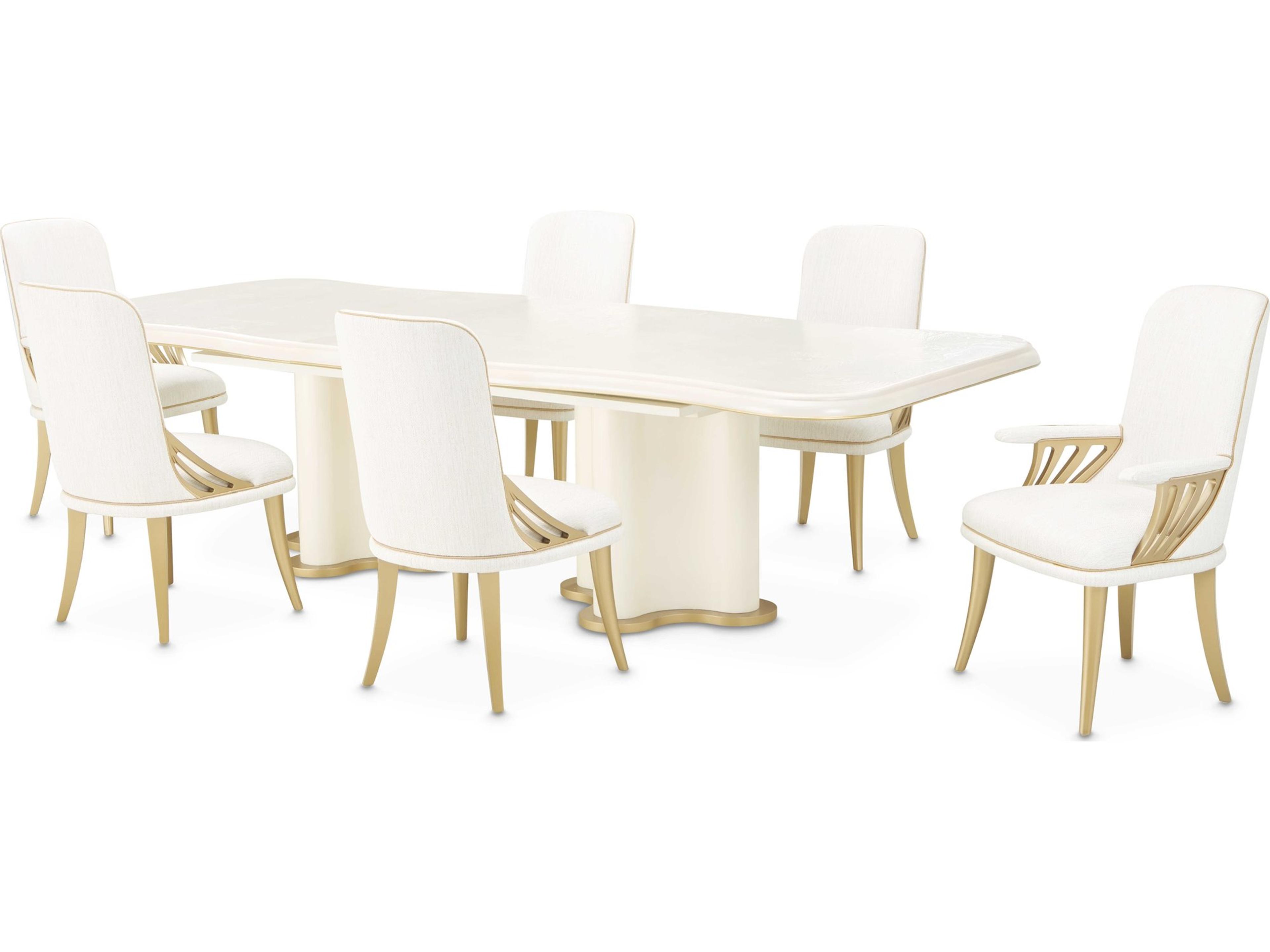 Michael Amini La Terrazza Poplar Wood Dining Room Set