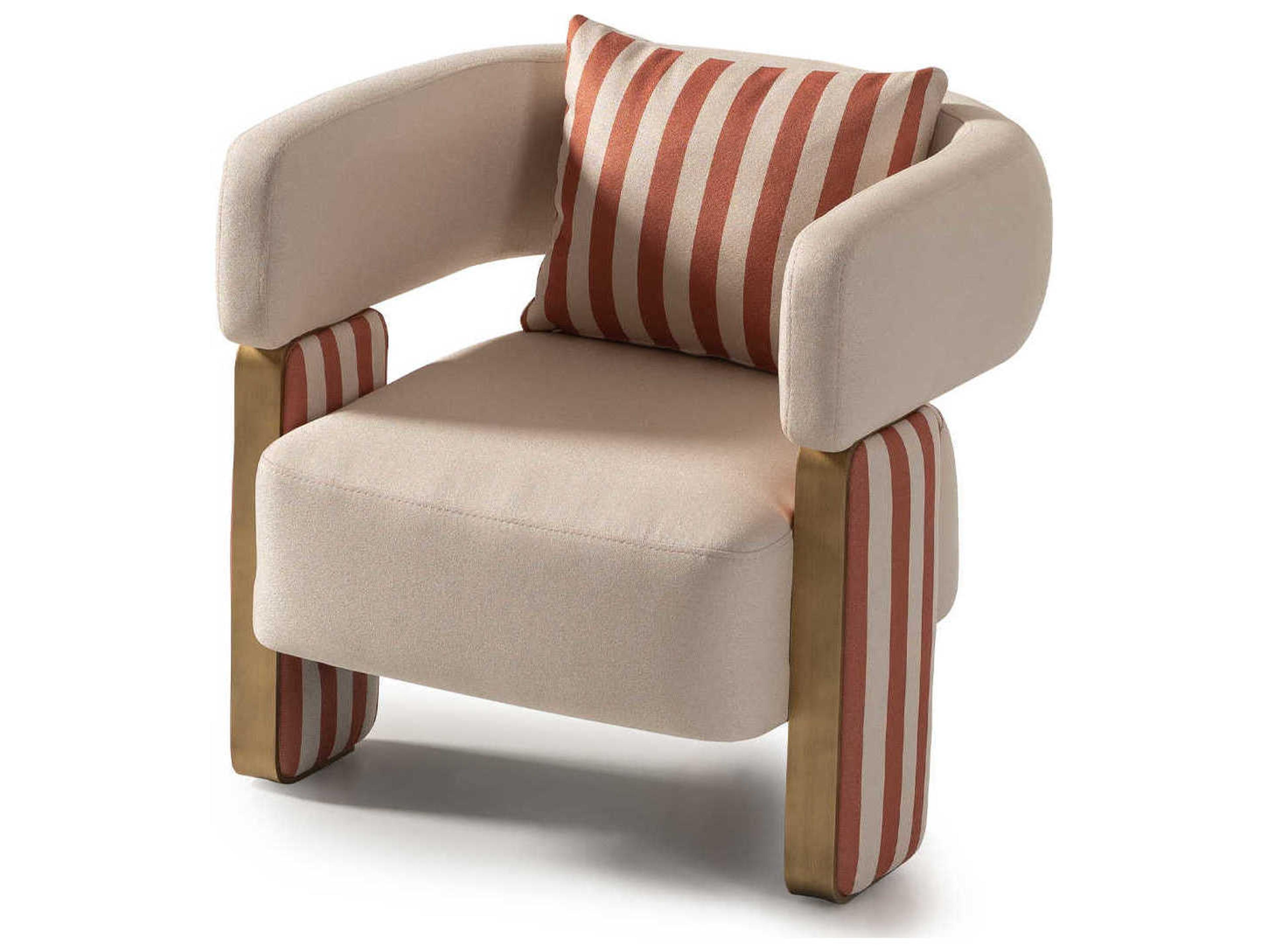 Luxecor Gilded Beige Fabric Accent Chair