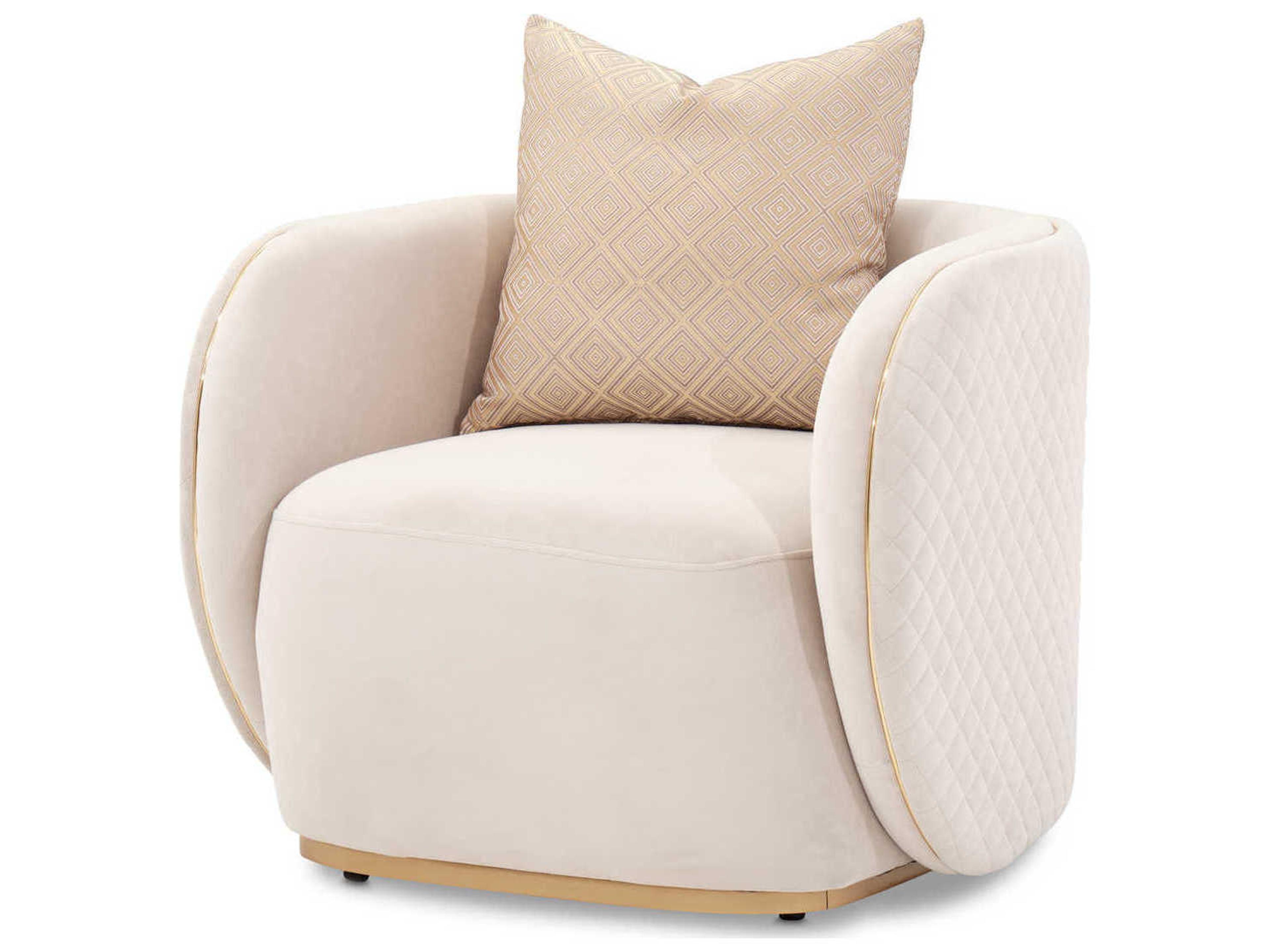 Luxecor Gilded Beige Velvet Accent Chair