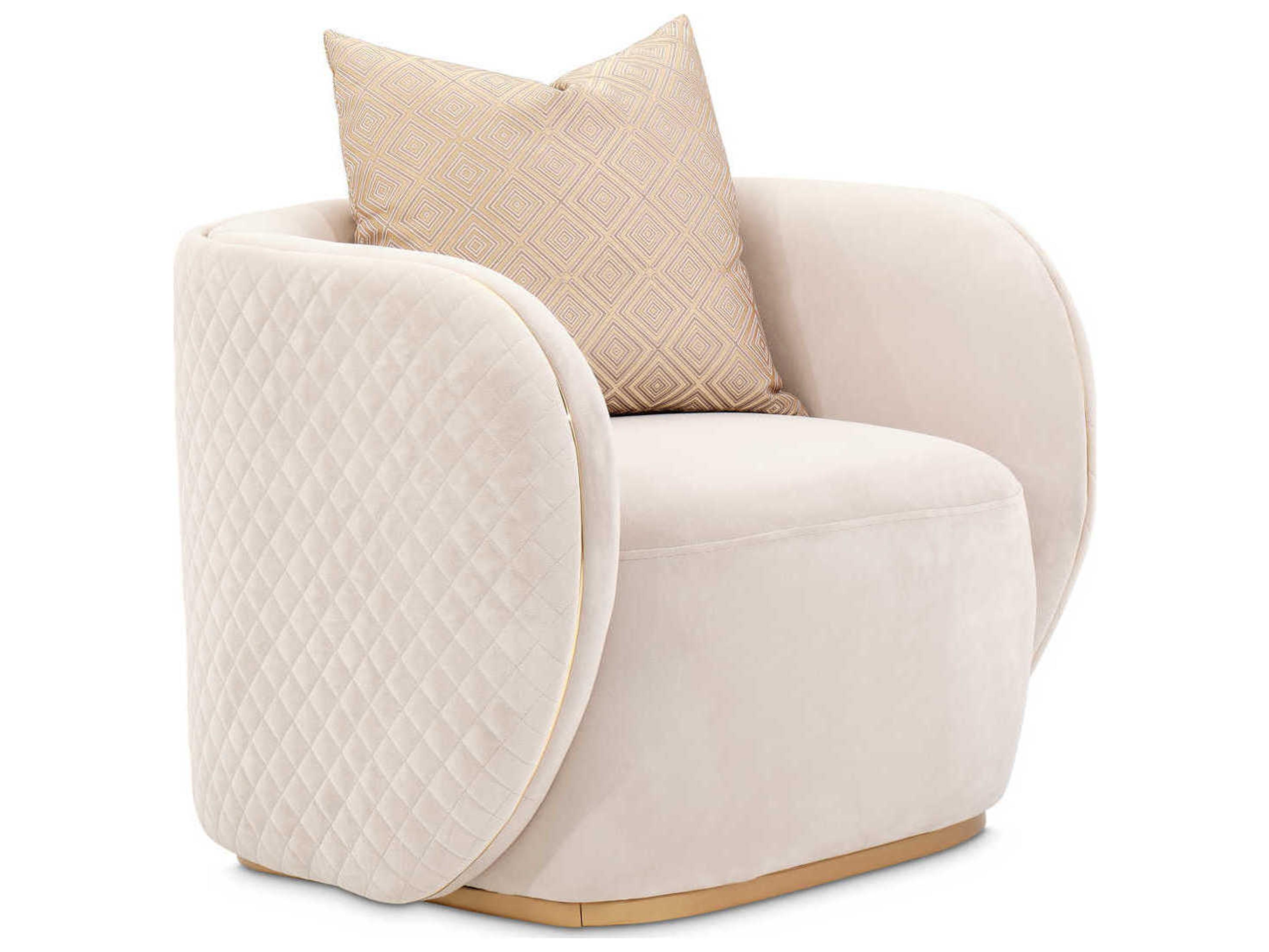 Michael Amini Ariana Beige Velvet Accent Chair