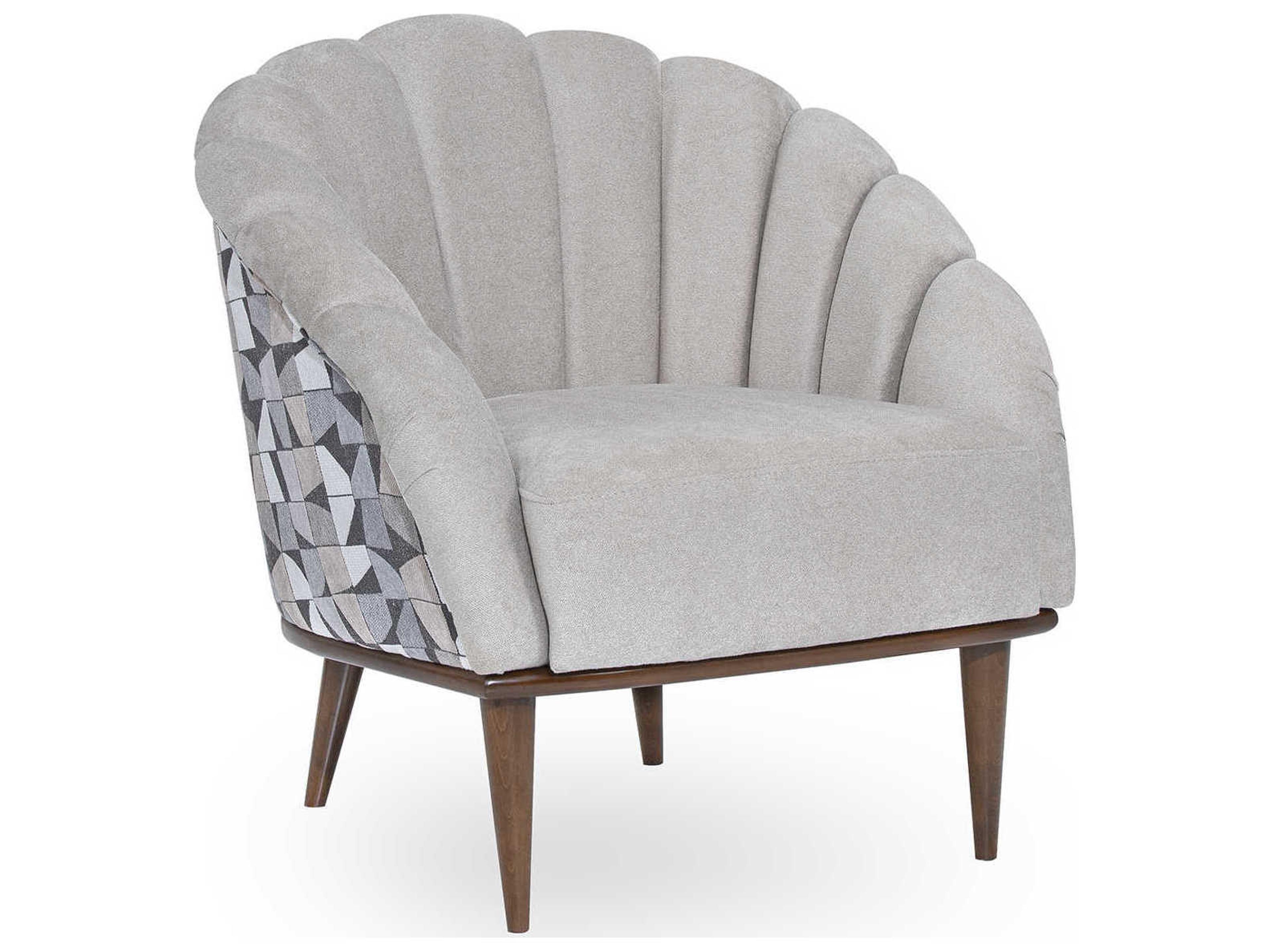 Michael Amini Balboa Gray Fabric Accent Chair