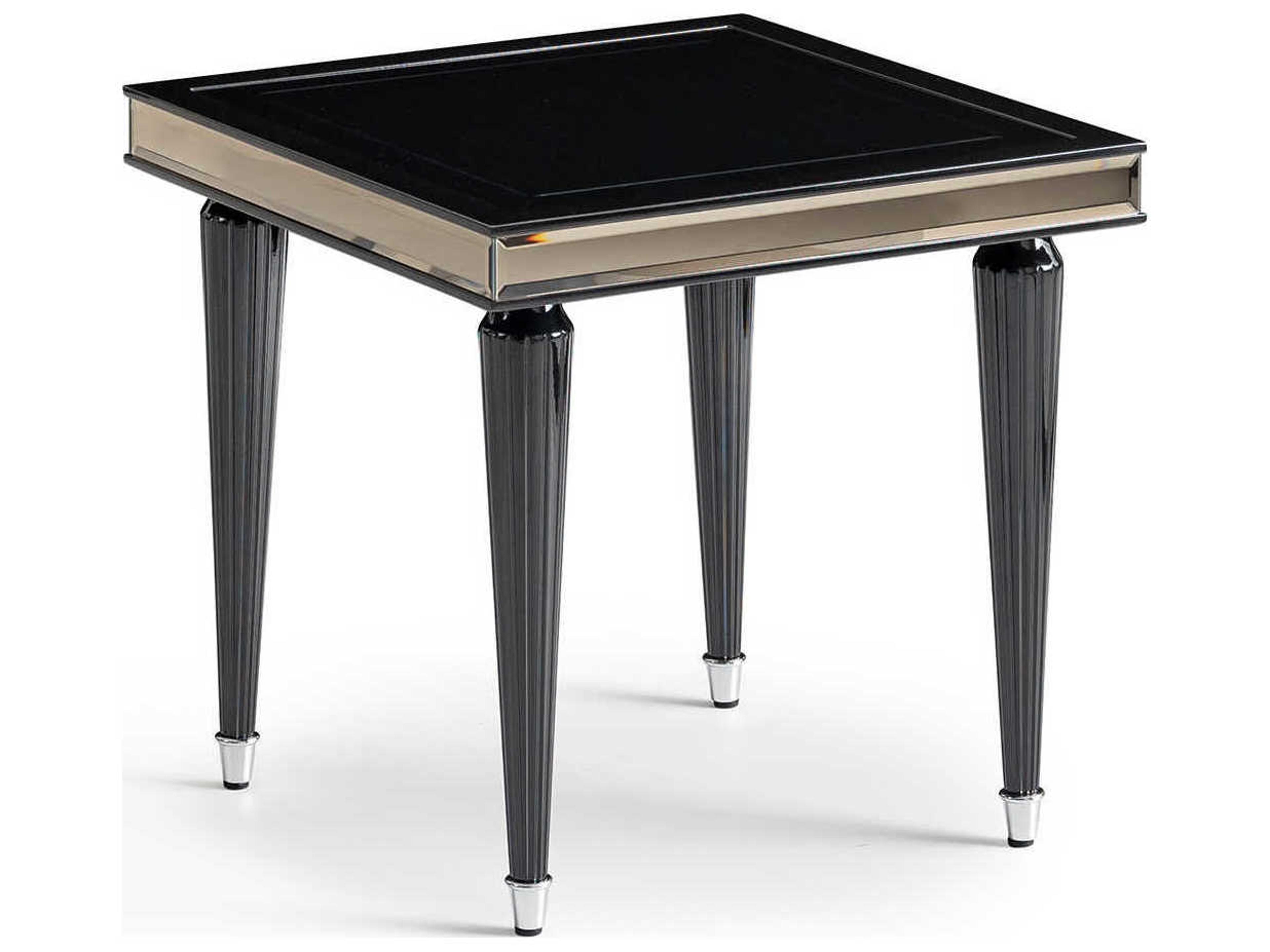 Michael Amini La Francaise Rectangular Glass Black Ice End Table