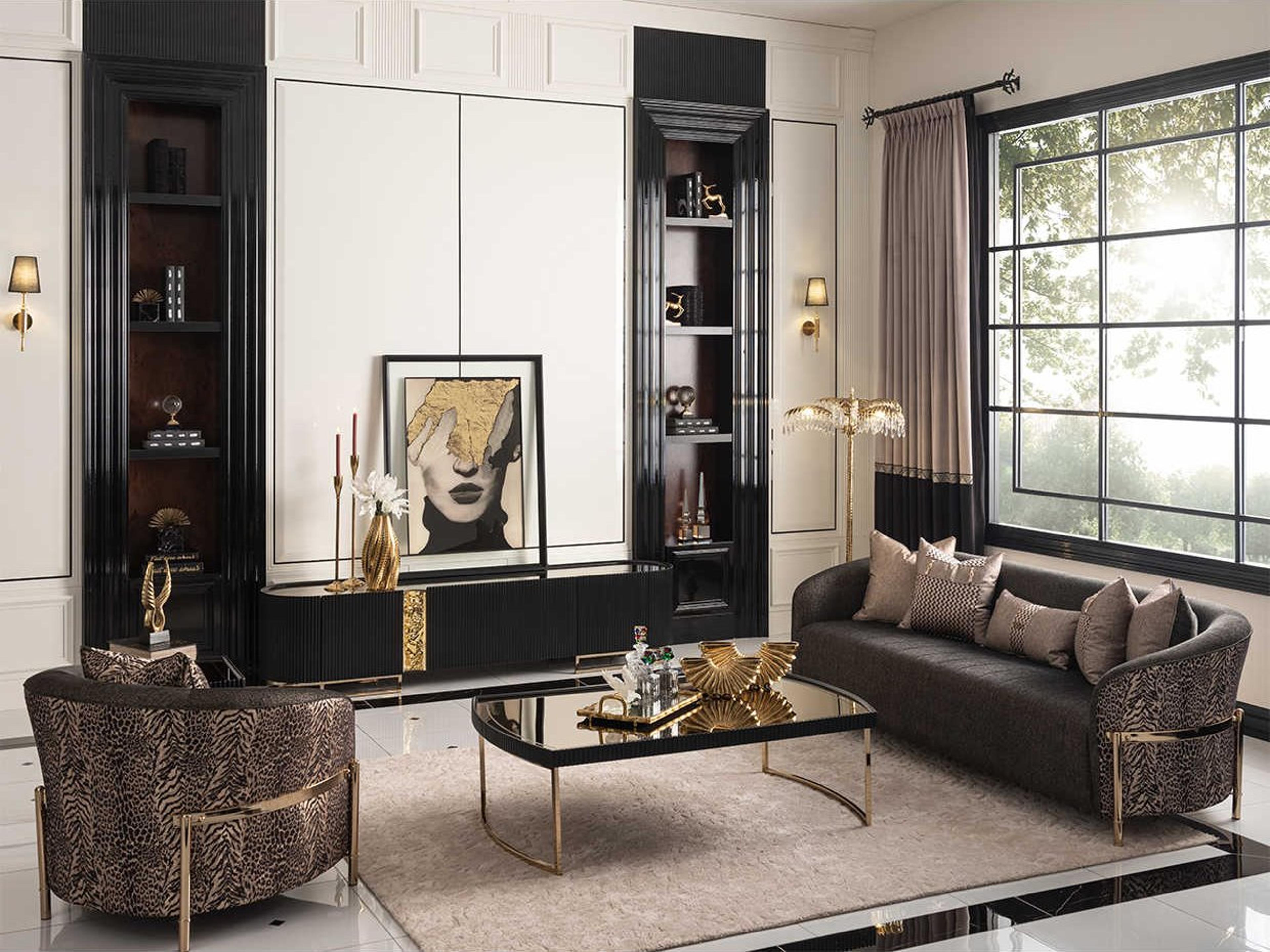 Michael Amini Lisbon - Onyx Sofa Set