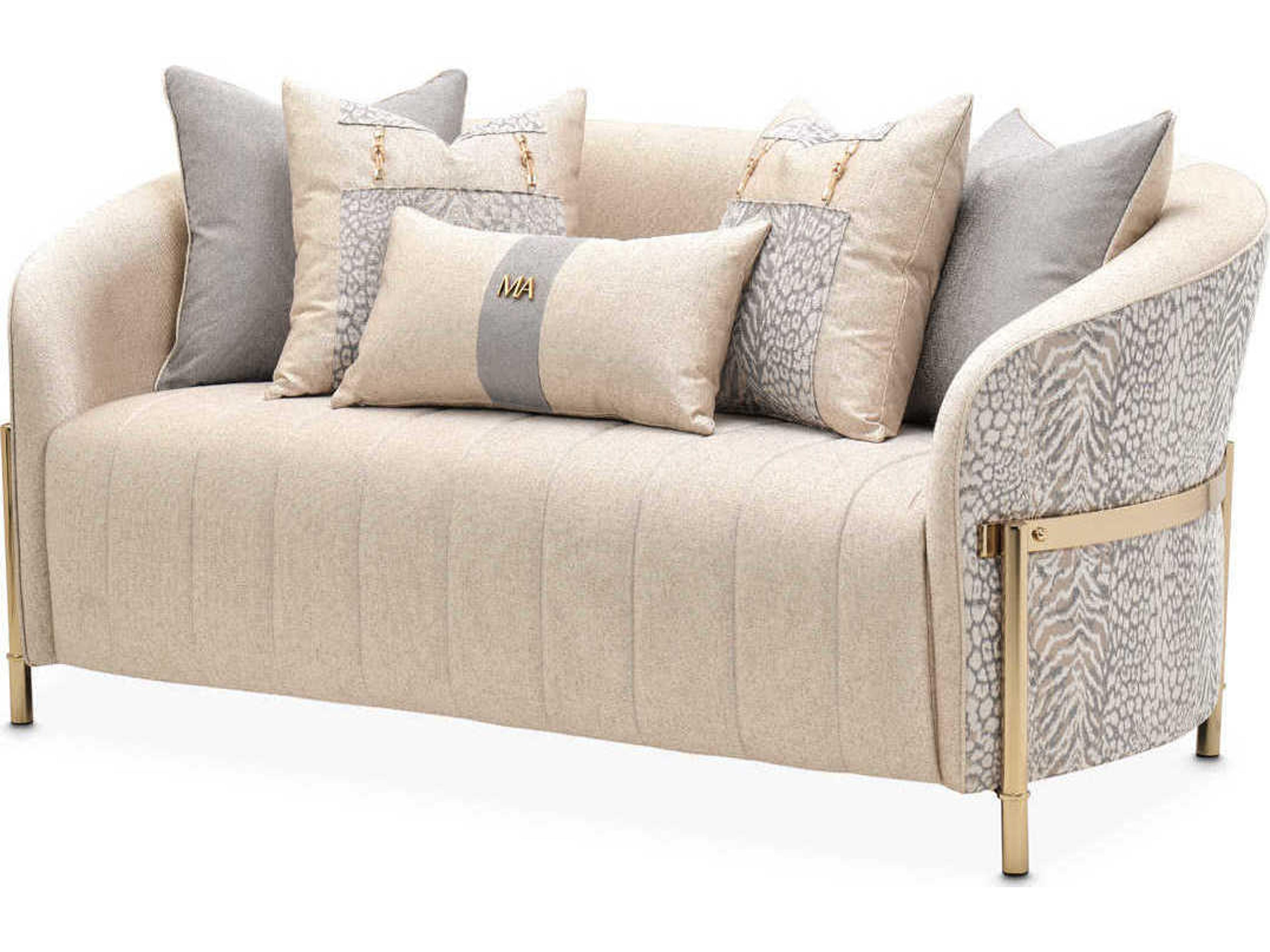 Michael Amini Lisbon - Opal Beige Upholstered Loveseat