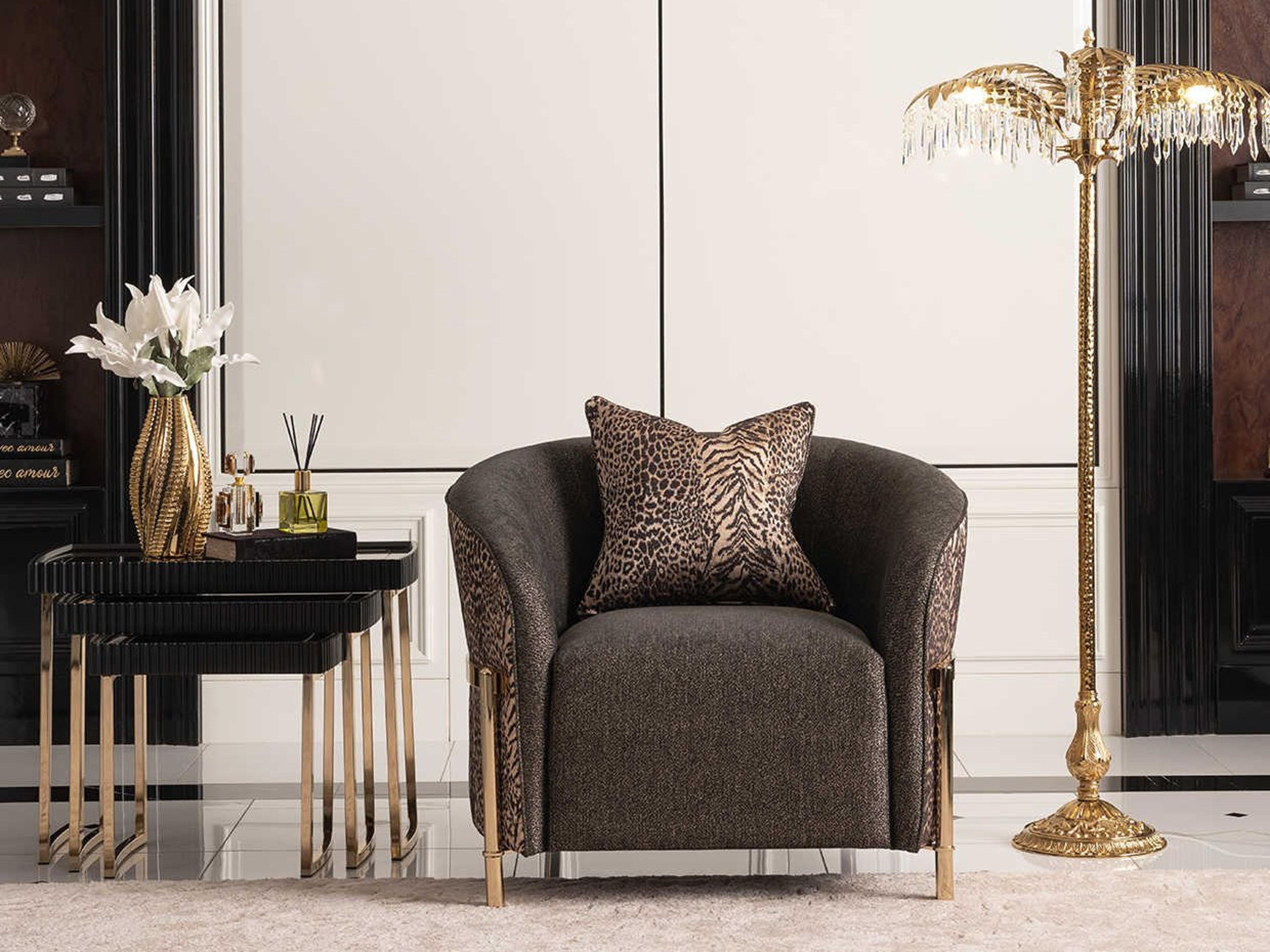 Michael Amini Lisbon - Onyx Living Room Set