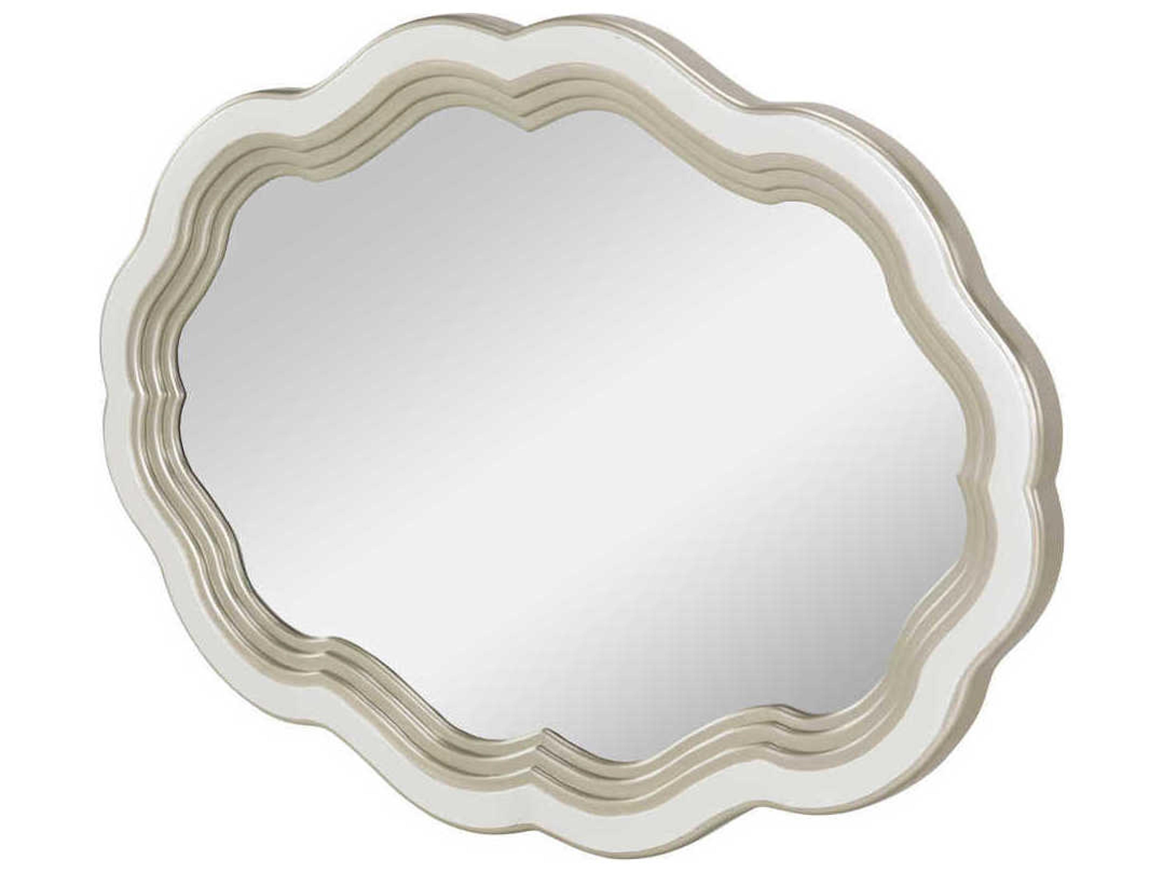 Michael Amini London Place Oval Creamy Pearl Wall Mirror