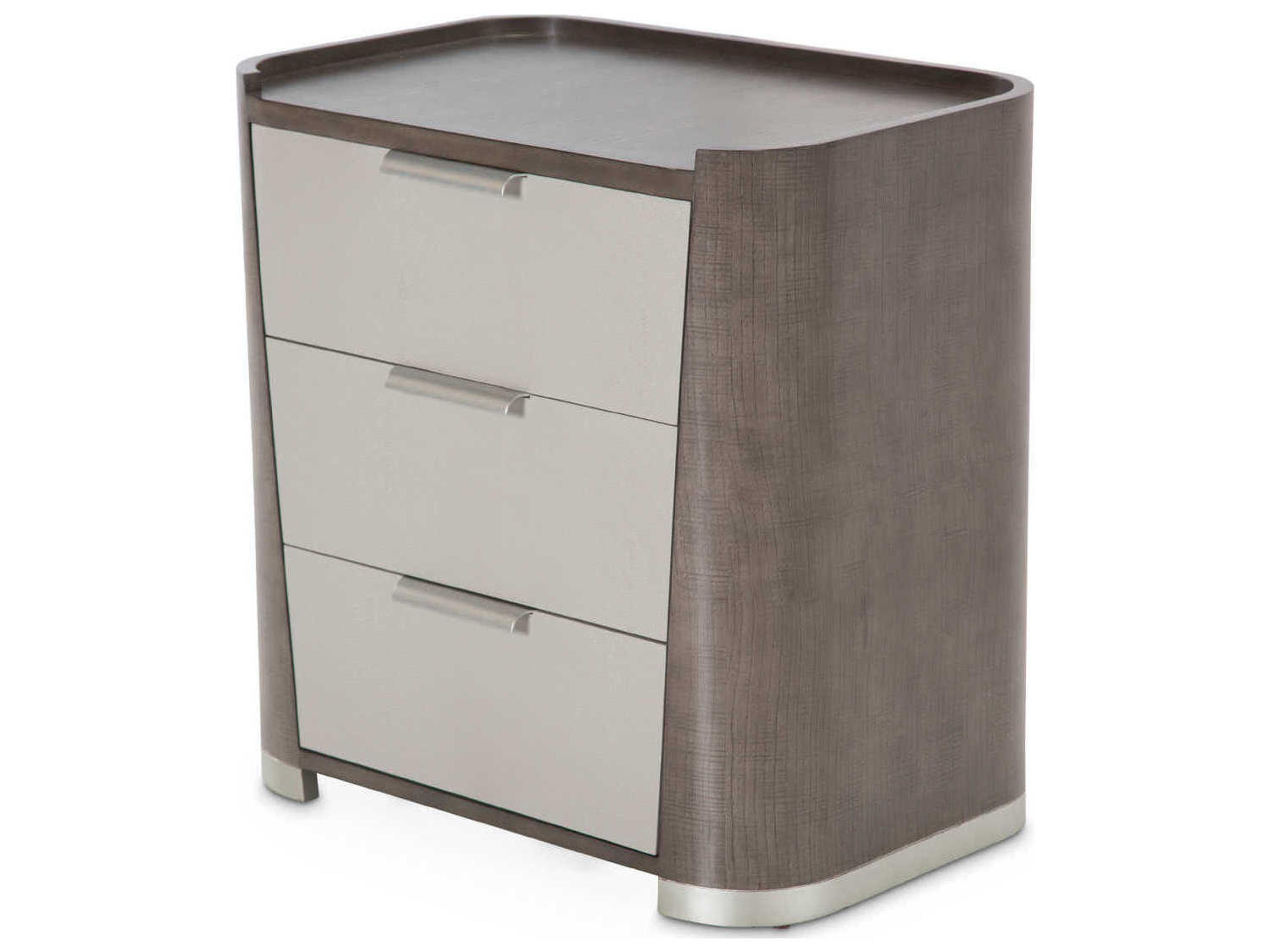 Michael Amini Roxbury Park 3-Drawers Gray Nightstand