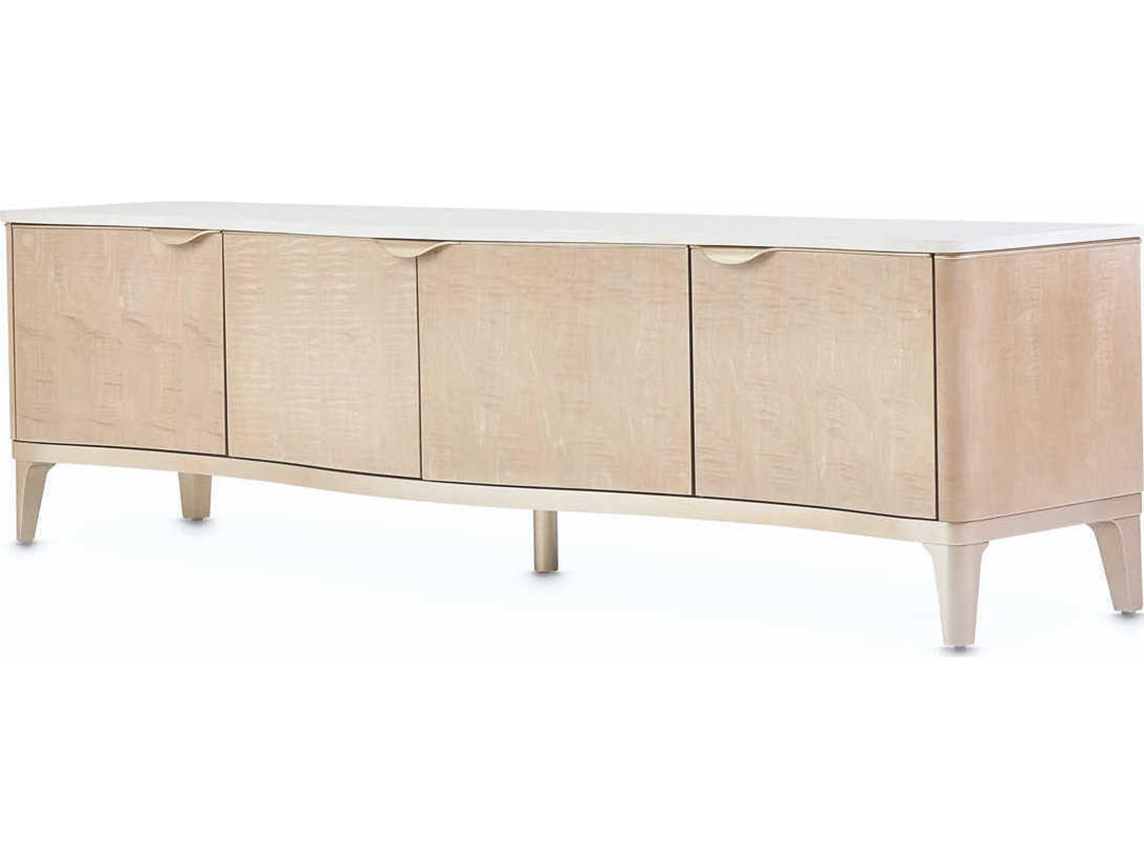Luxecor Gilded 80" Birch Wood Blush Media Console