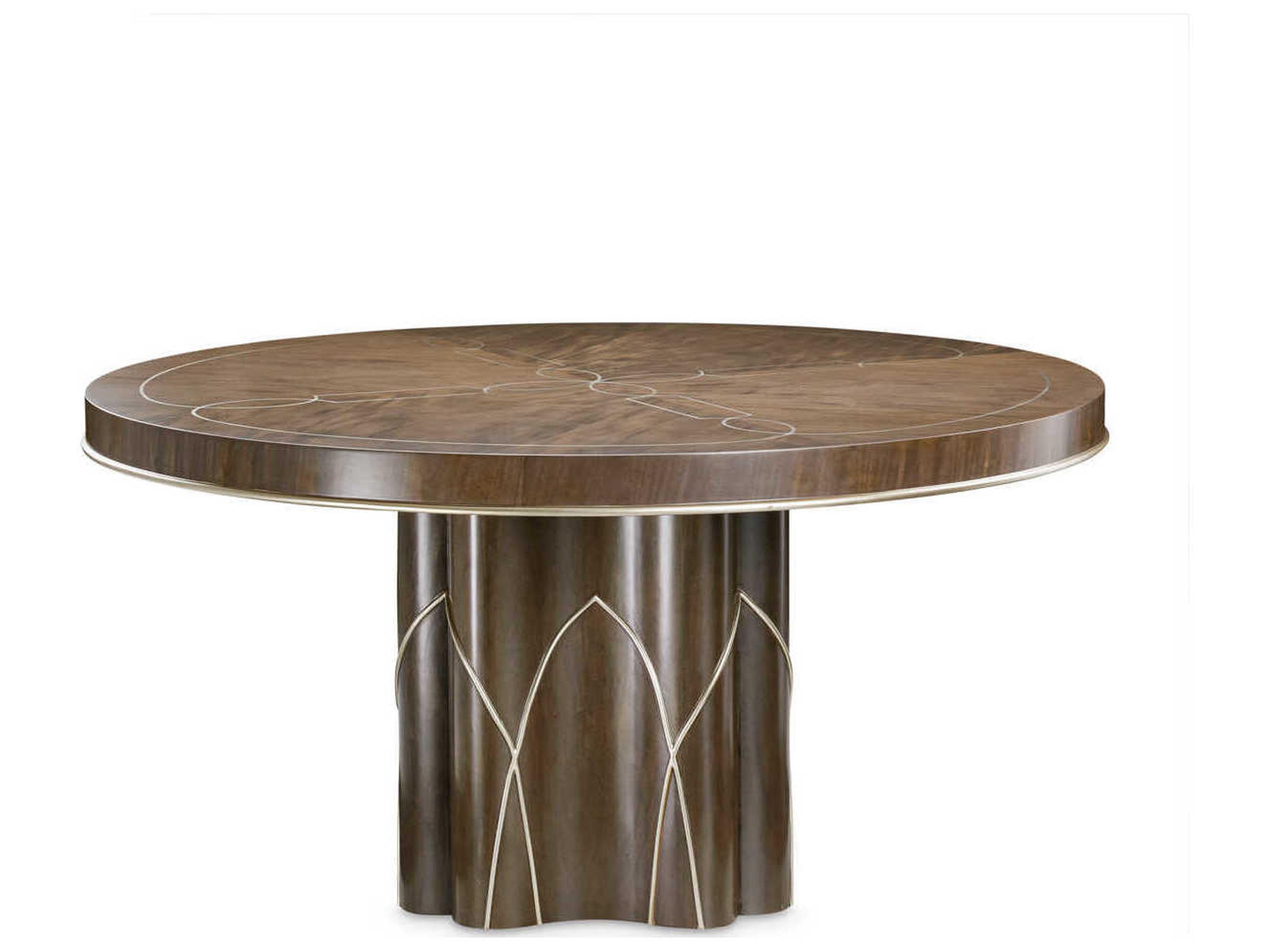 Michael Amini Villa Cherie Hazelnut Round Wood Dining Table