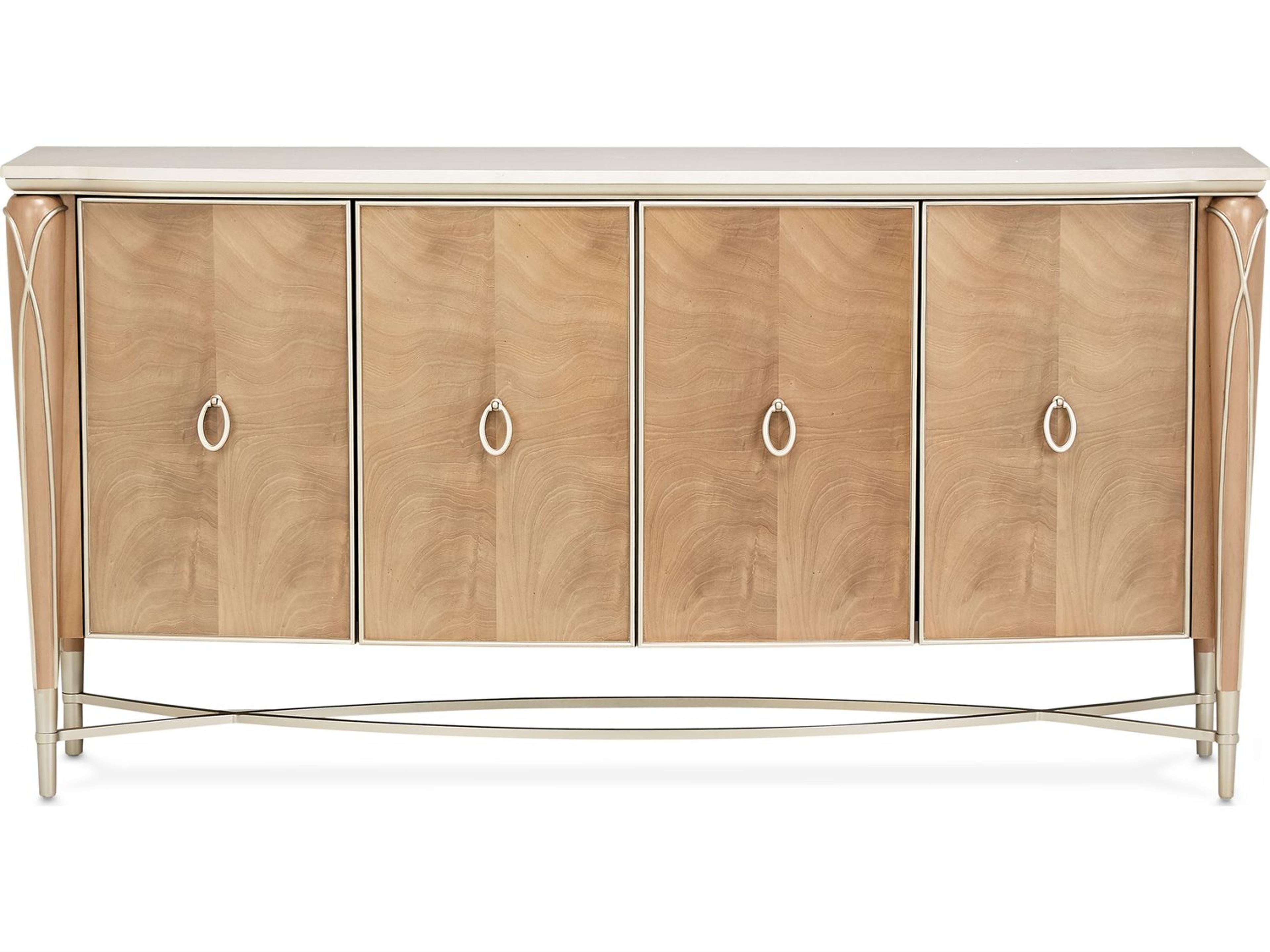 Michael Amini Villa Cherie - Caramel 74" Birch Wood Sideboard