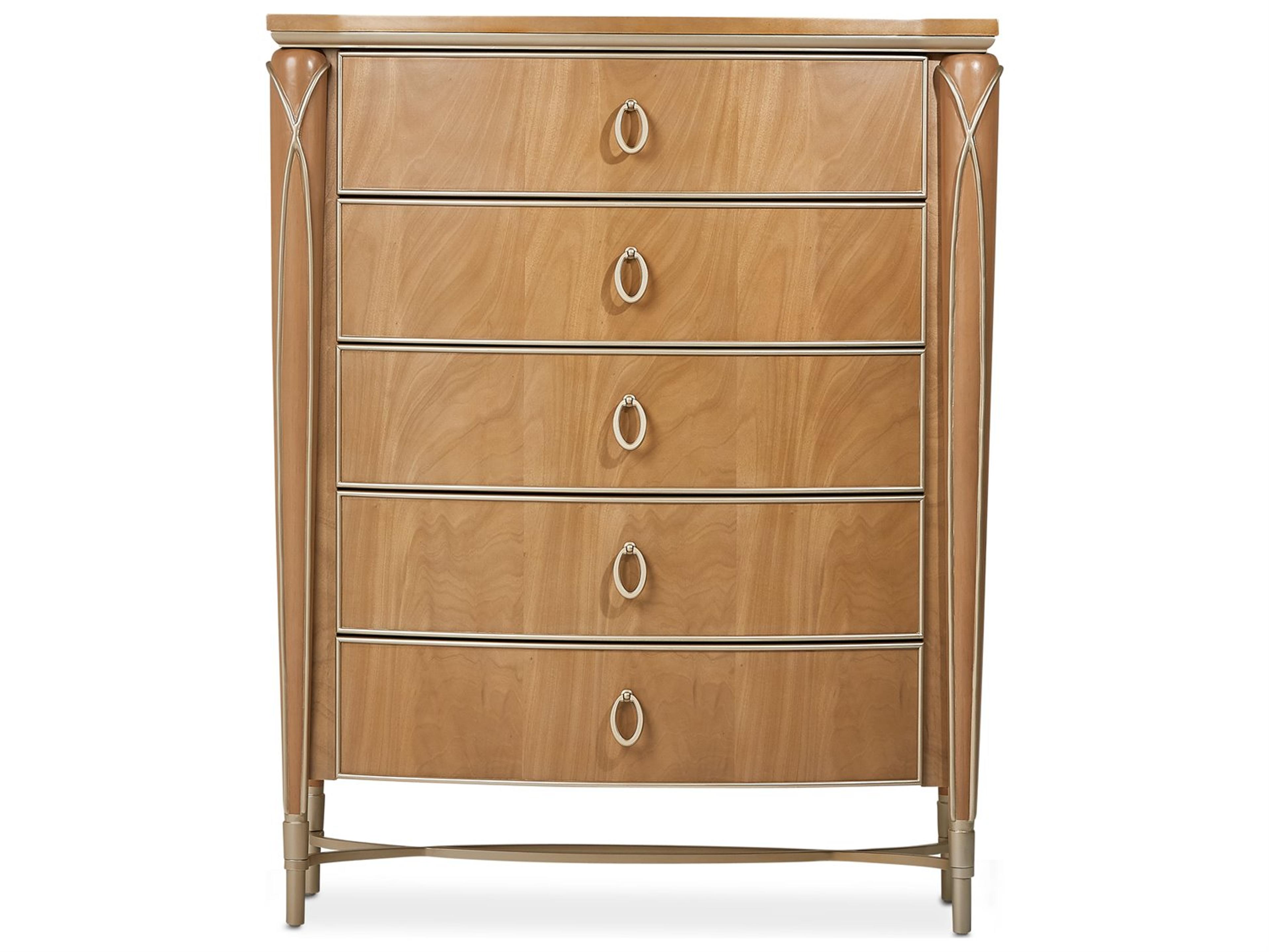 Michael Amini Villa Cherie - Caramel Brown Birch Wood Accent Chest