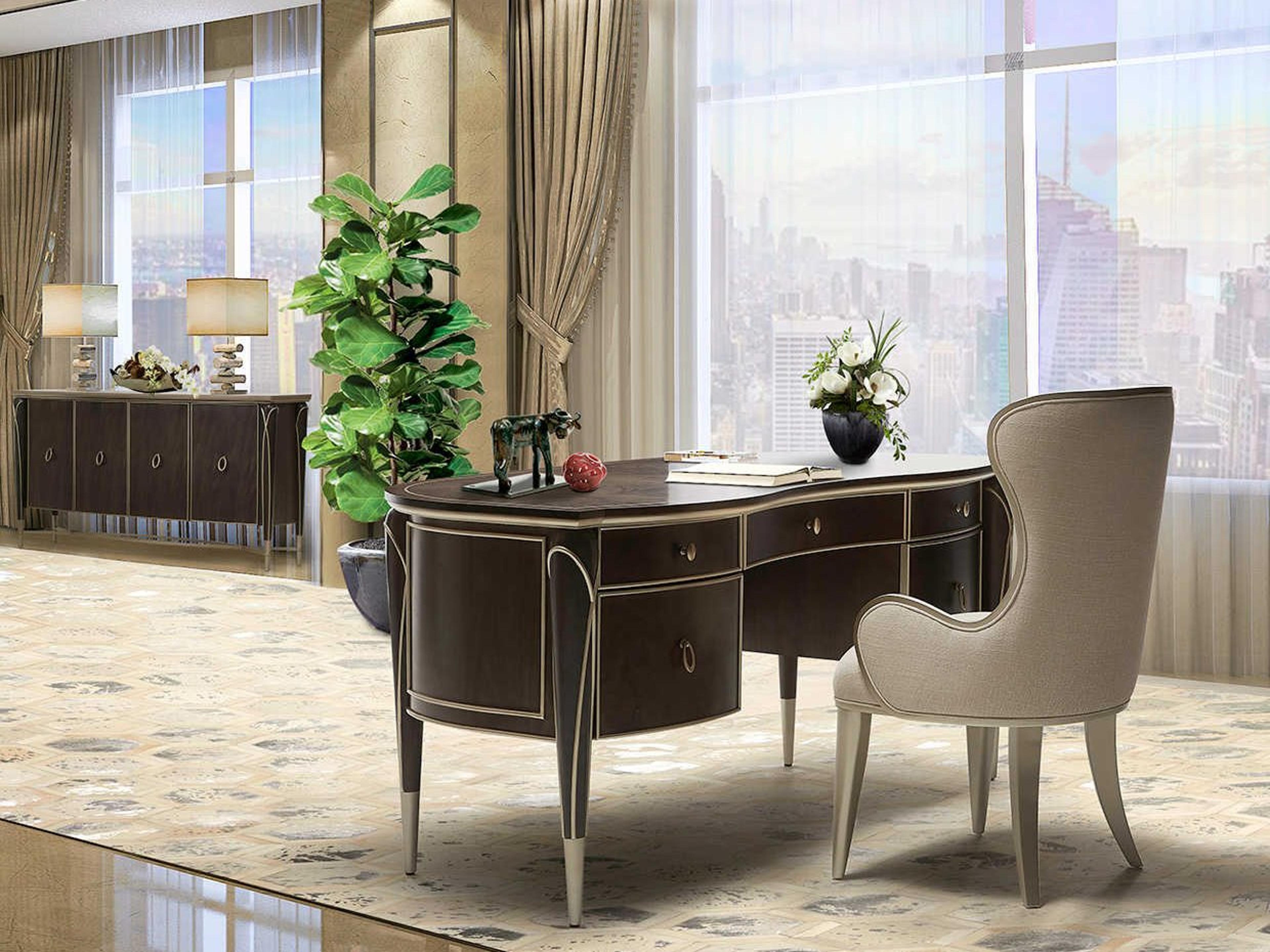 Michael Amini Villa Cherie Hazelnut Home Office Set