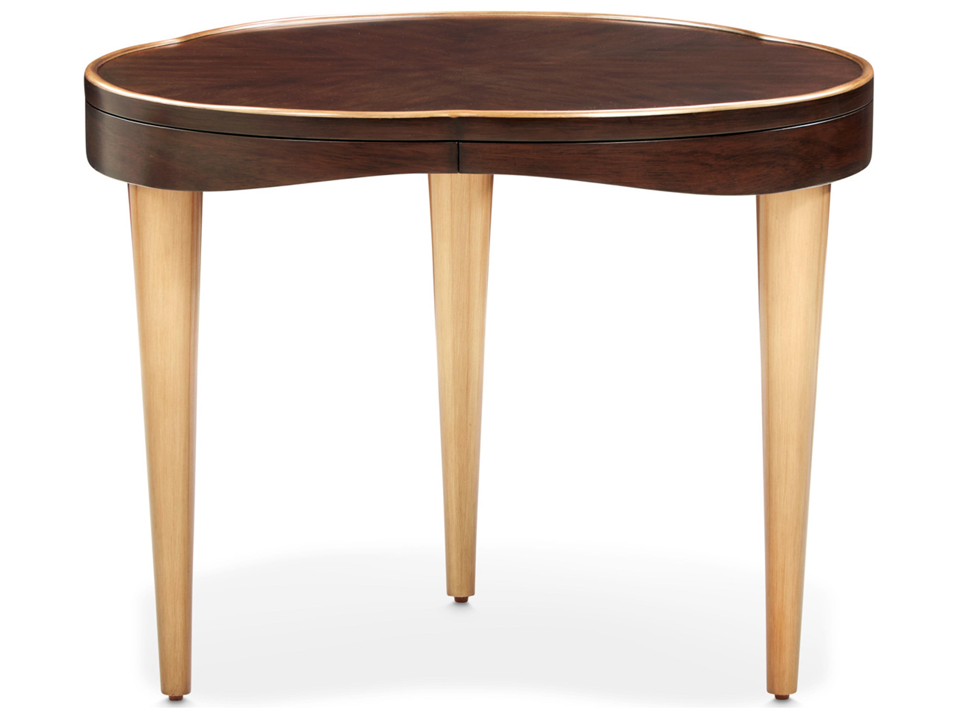 Michael Amini Camellia Field Wood Warm Pecan End Table