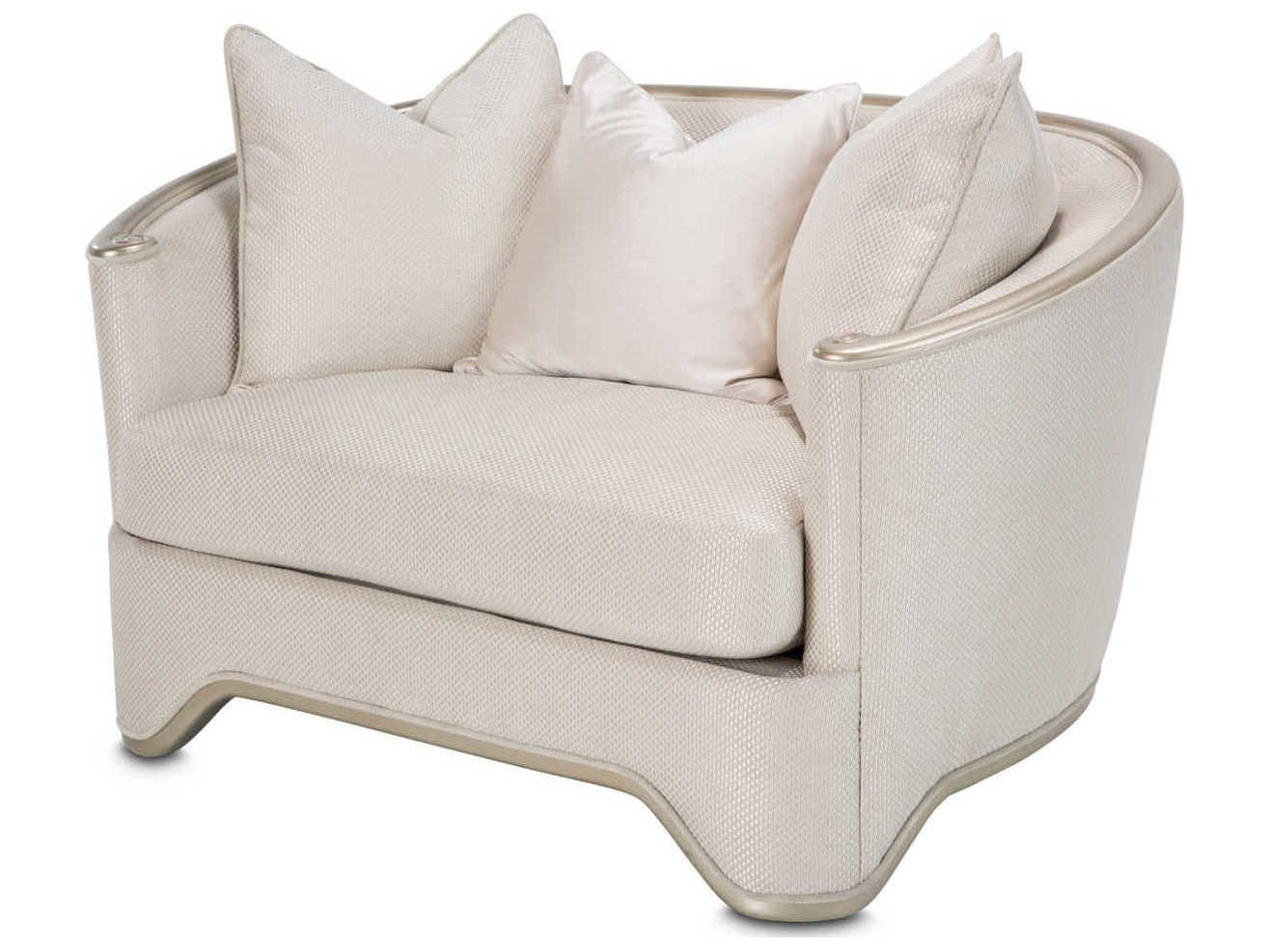 Michael Amini London Place Beige Fabric Chair and a Half